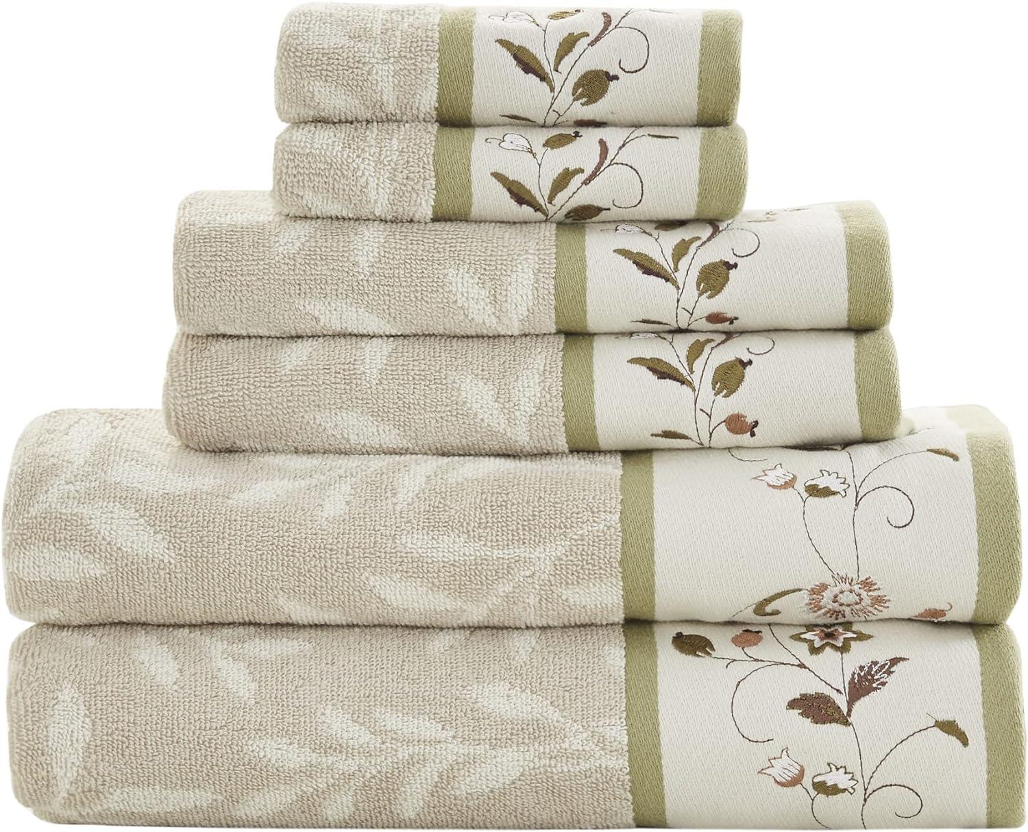 Raheem Embroidered Cotton Jacquard Towel Set