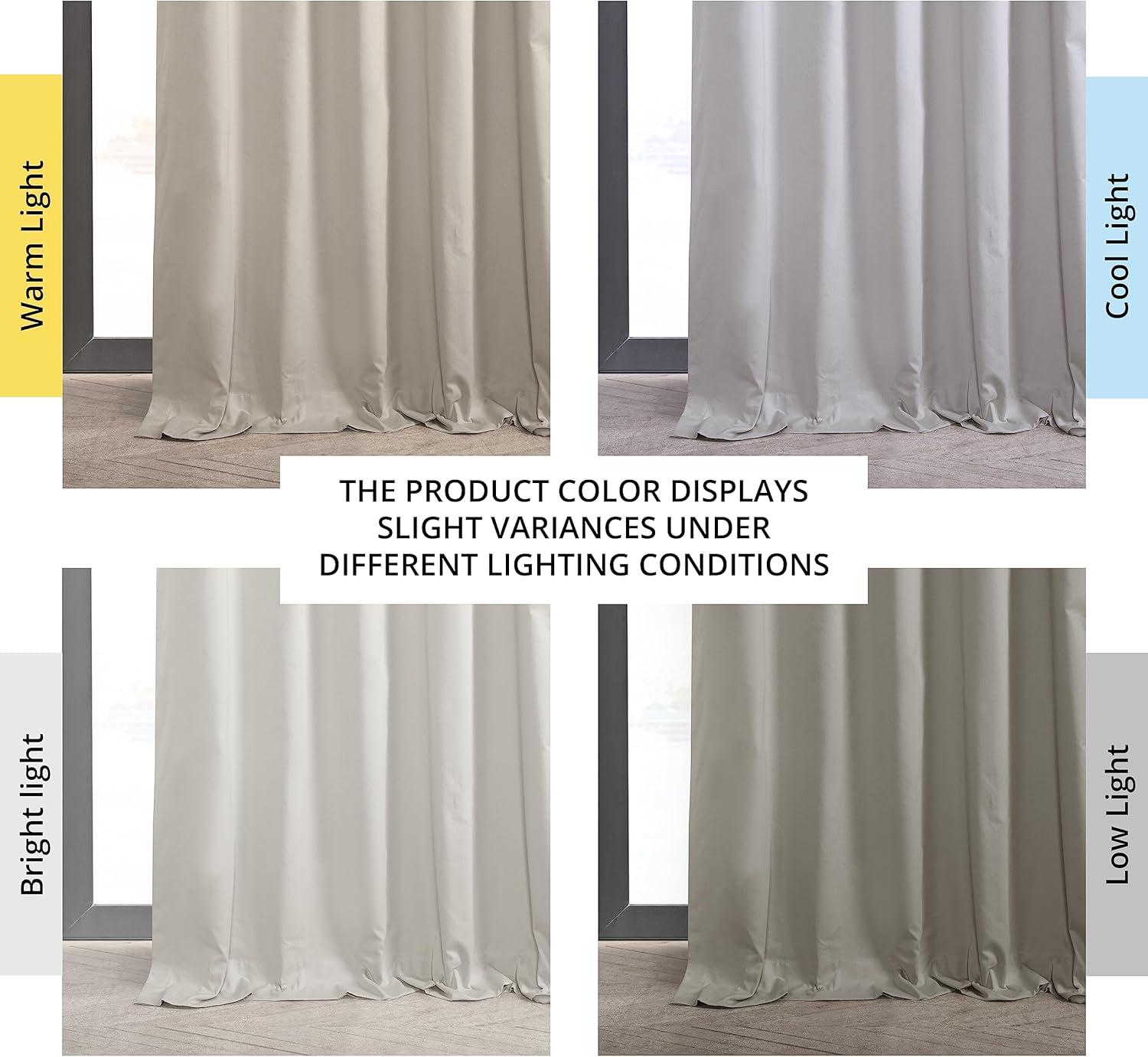 Hazelwood Beige Solid Cotton Blackout Curtain (1 Panel), Hazelwood Beige, 50W X 108L