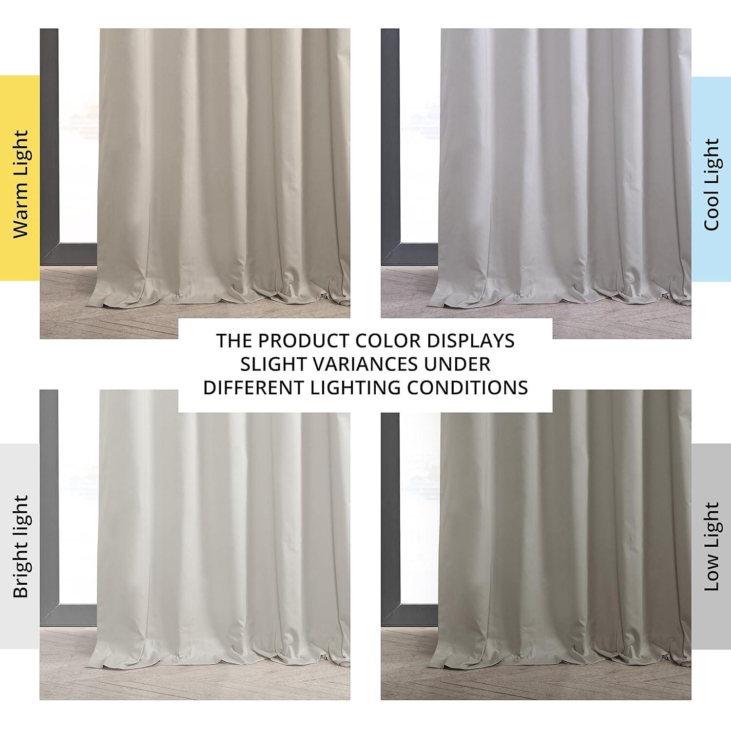 Hazelwood Beige Solid Cotton Blackout Curtain (1 Panel), Hazelwood Beige, 50W X 108L