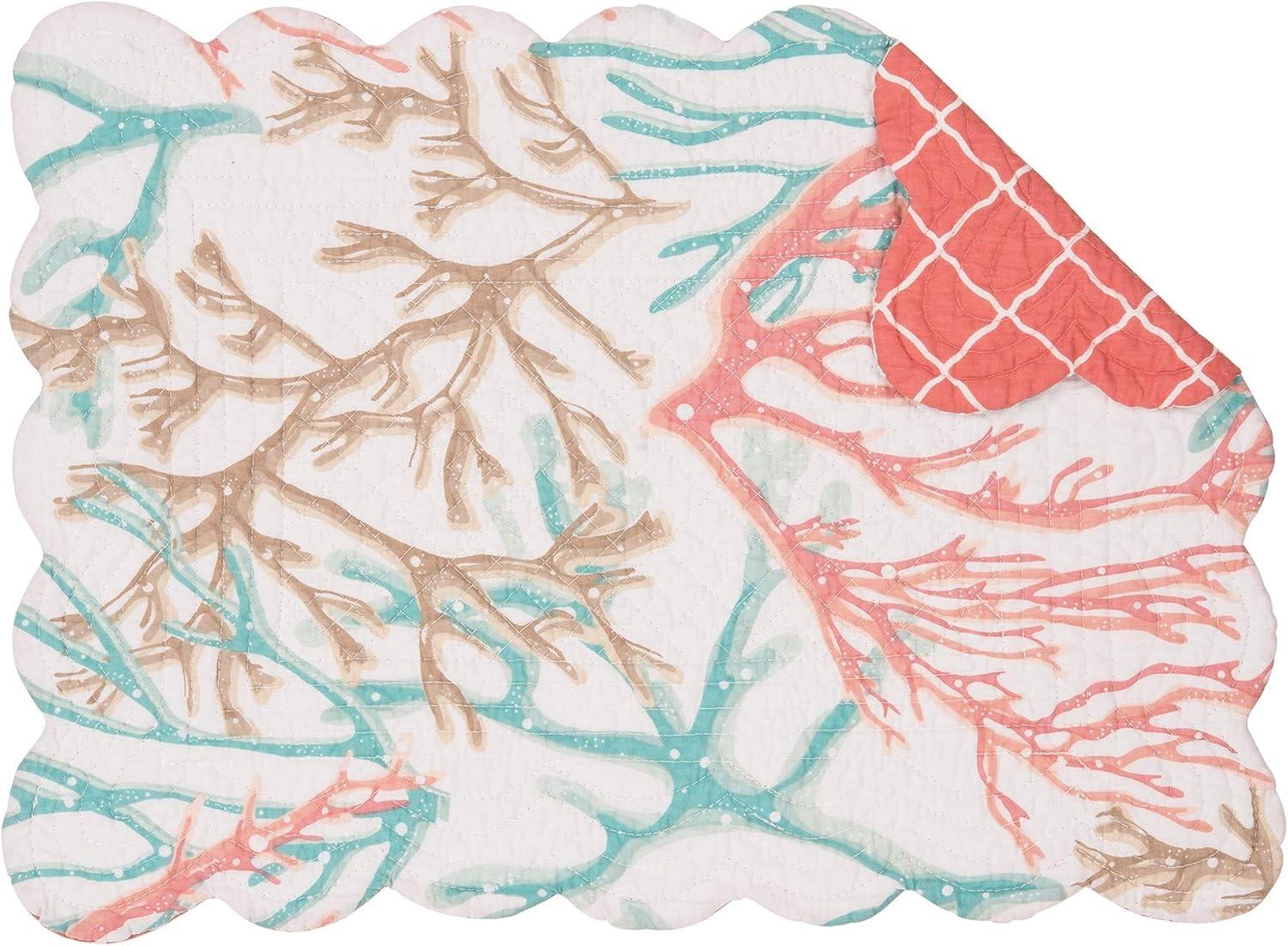 Seafoam Coral Cotton Rectangular Placemats Set of 6