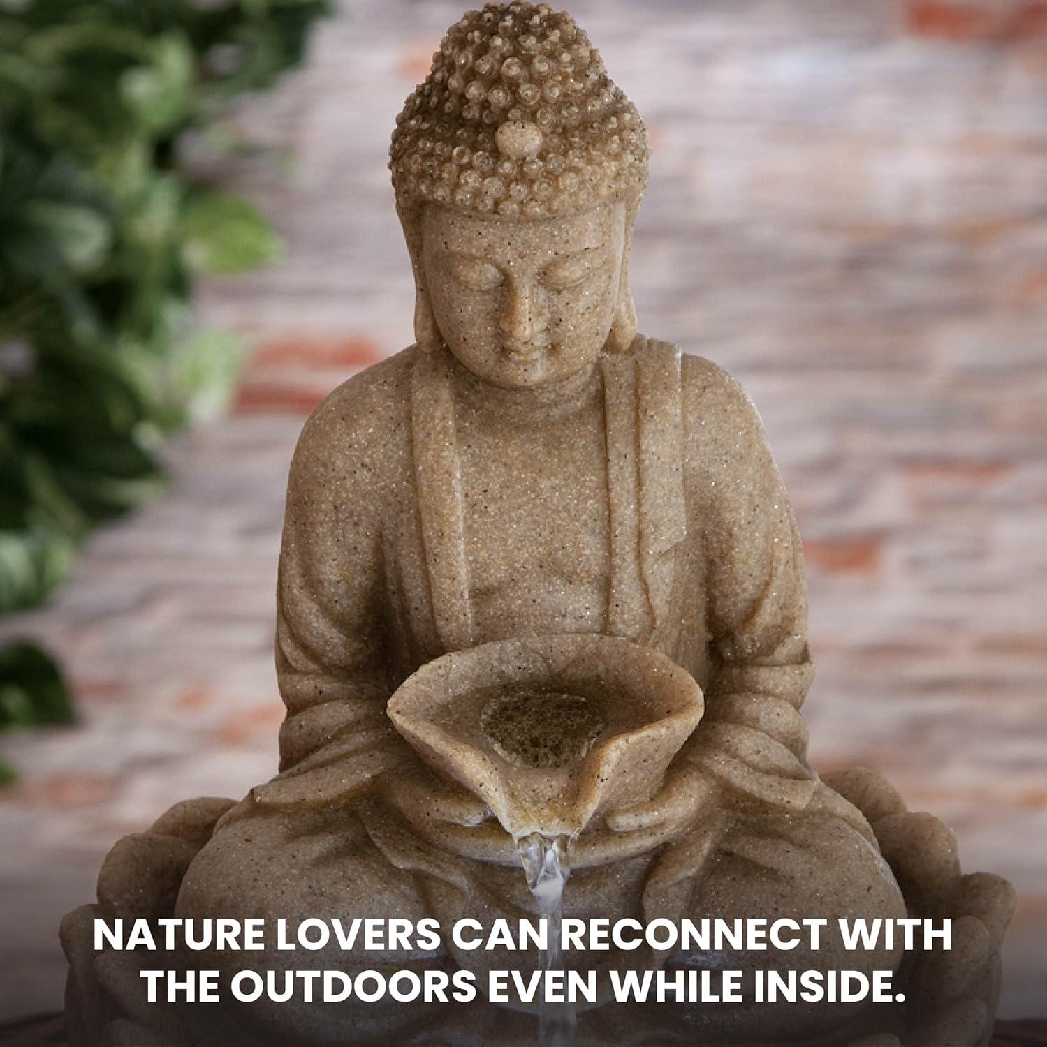 Bits And Pieces 28 cm Indoor Serenity Buddha Tabletop Water Fountain