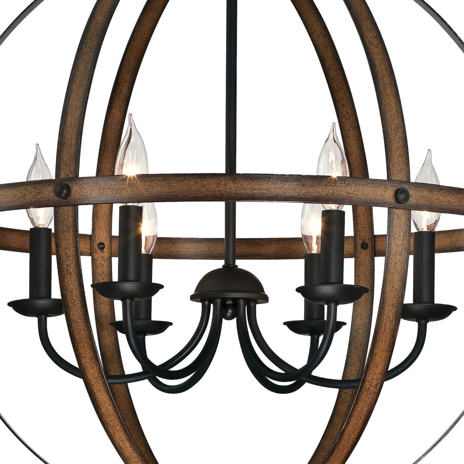 Westinghouse 6333600 Stella Mira Six-Light Indoor Chandelier, Barnwood and Oil Rubbed Bronze Finish