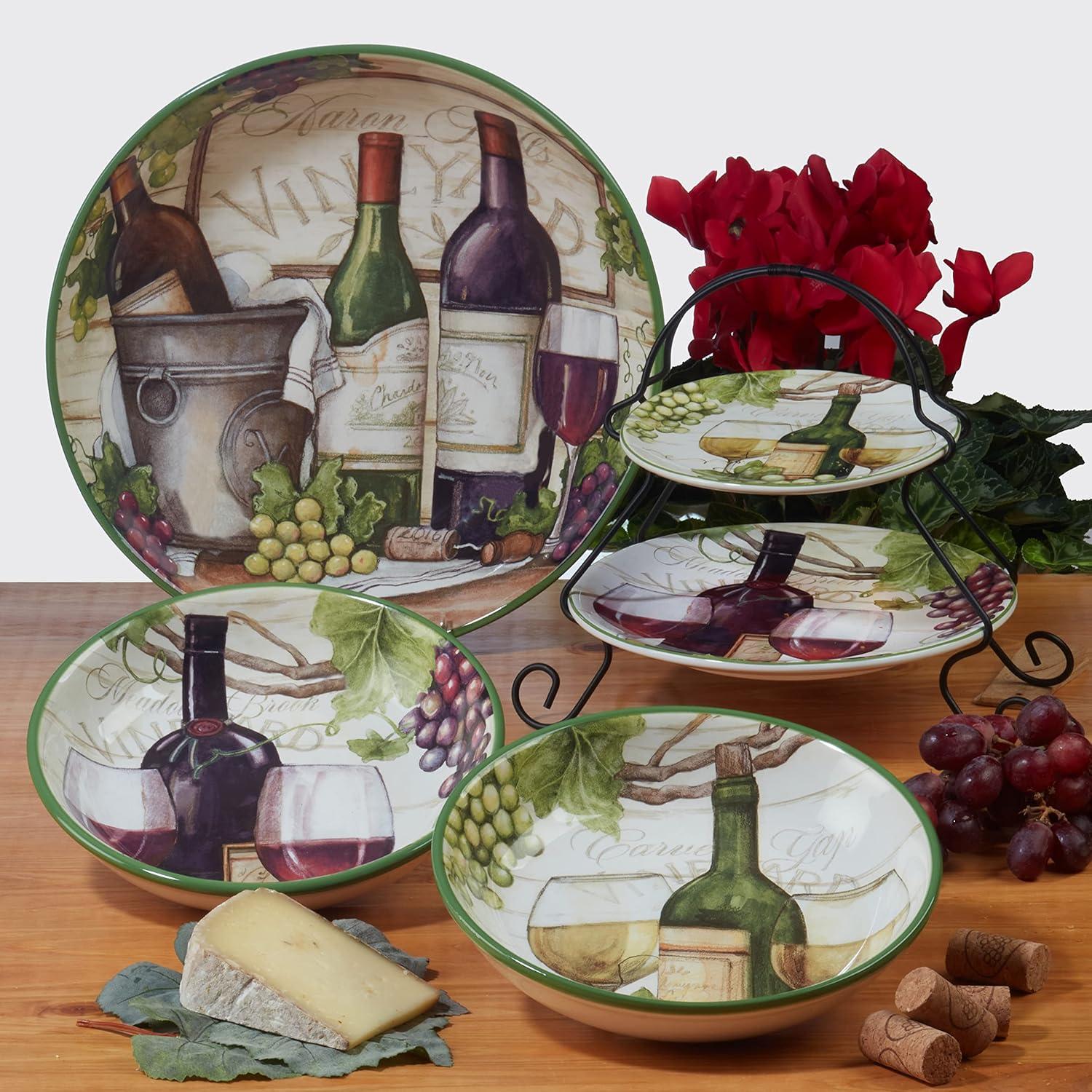 Meadow Brook Vineyard Ceramic Salad Plates Set of 4