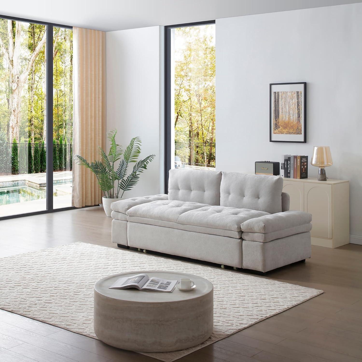 Latitude Run® Munos Full Size Convertible Sleeper Sofa, 77" Pull Out Sofa Bed