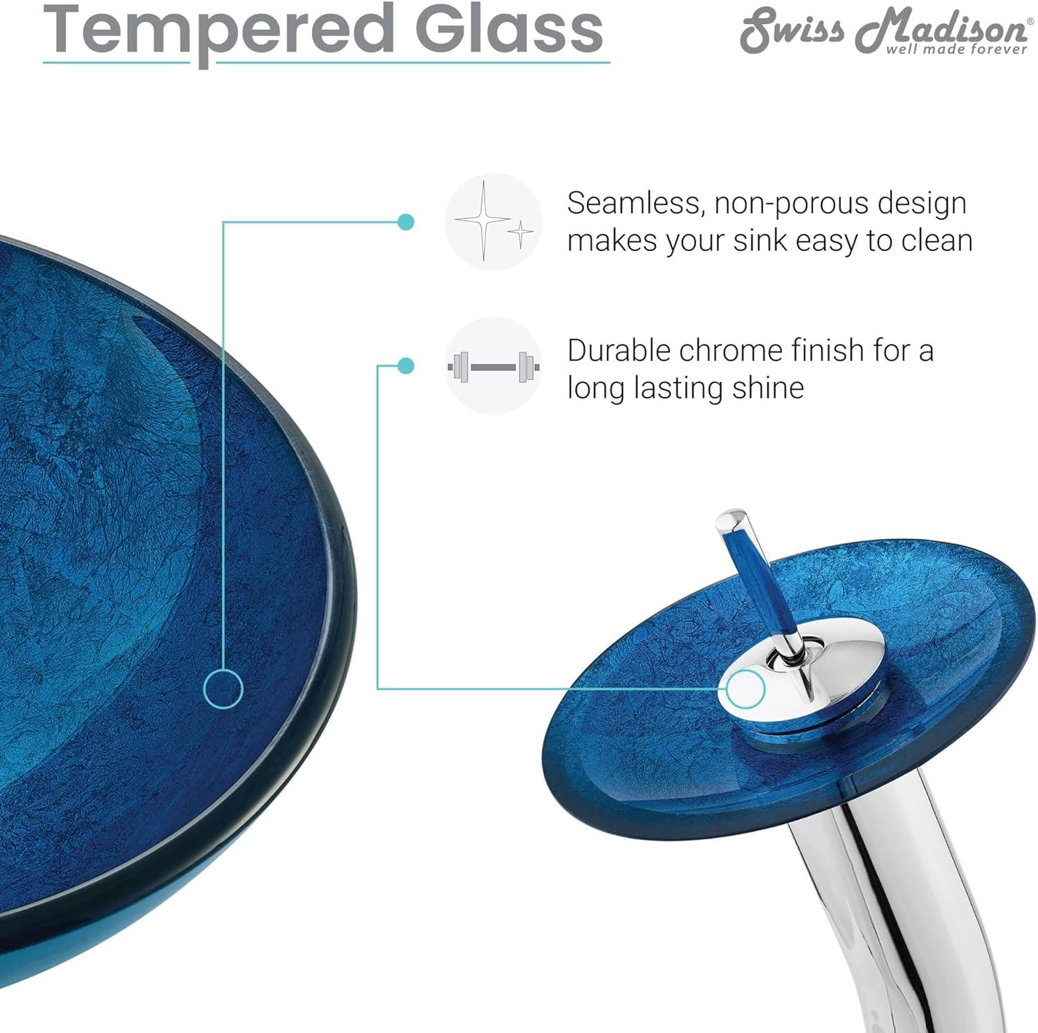 Cascade 16.5 Glass Vessel Sink with Faucet