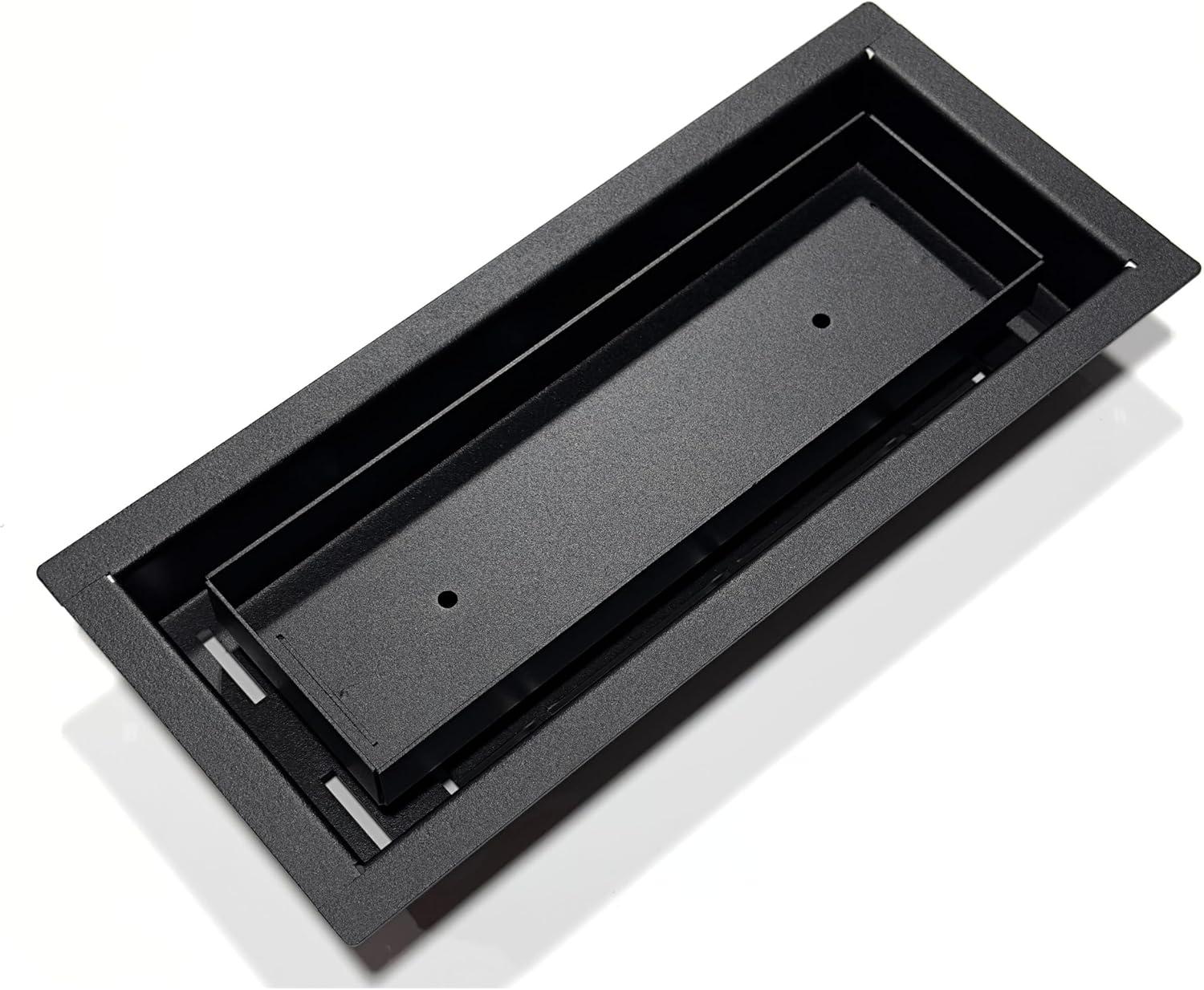 4x10-Classic, Floor-Matching Heavy-Duty Metal Vent Cover, Floor Register, Black, Made in Canada