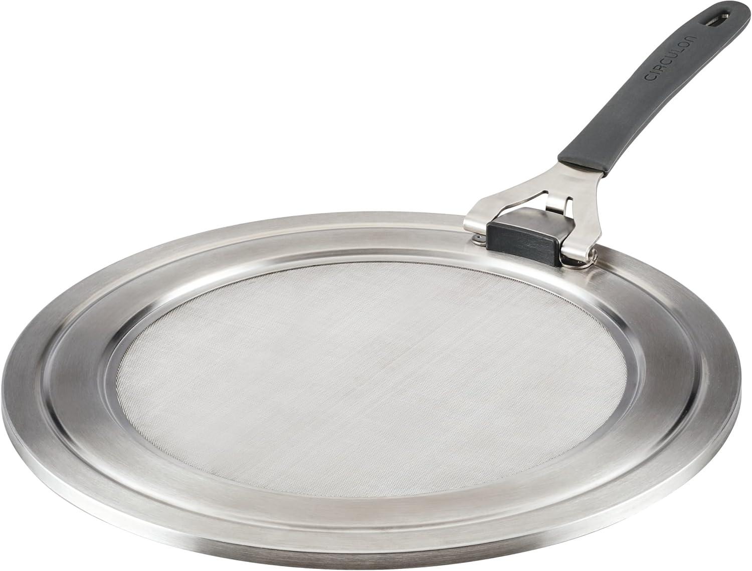 Circulon Circulon Universal Splatter Guard Mesh Grease Cover For Pots And Pans Protects Stove, Countertop, And Kitchen From Oil When Frying, 13 Inch, Stainless Steel