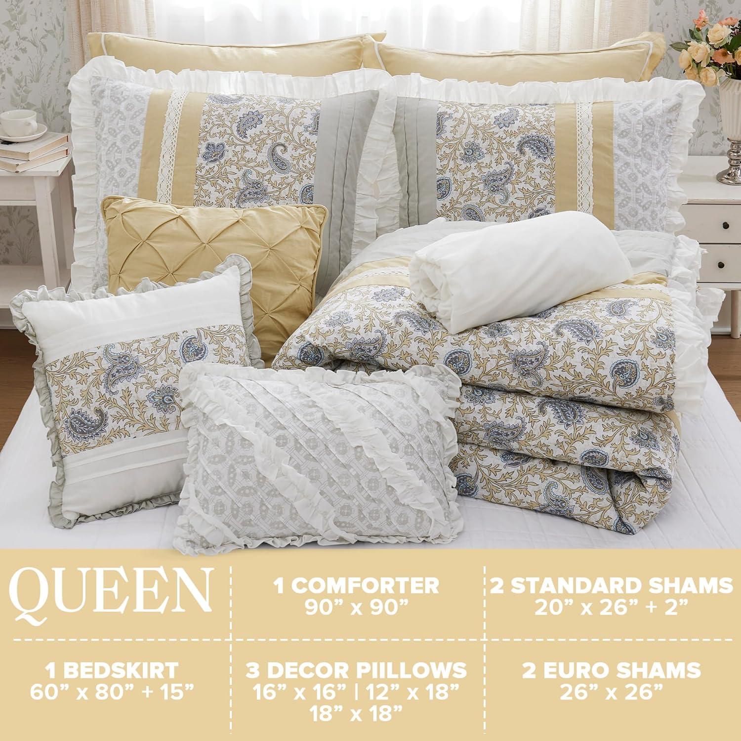 Dawn 9 Piece Cotton Percale Comforter Set