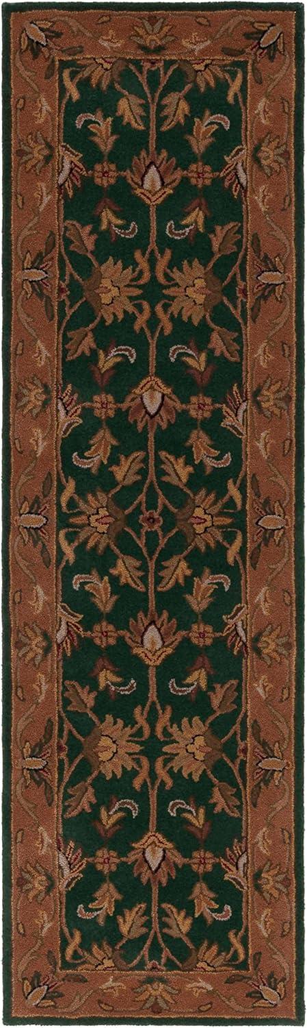 Heritage HG628 Hand Tufted Runner Rug - Dark Green/Gold - 2'3"x10' - Safavieh.