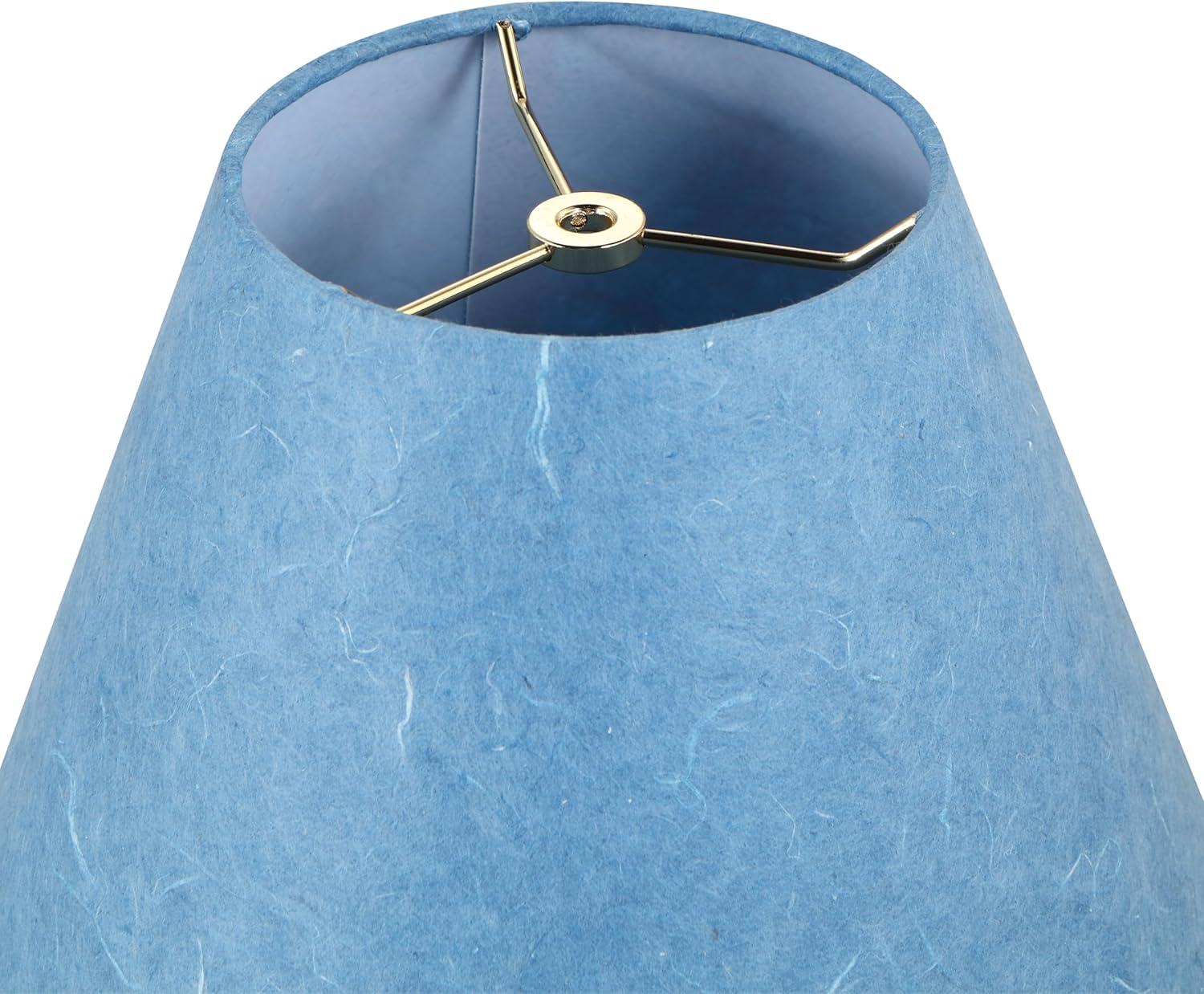 Mix and Match 9 in. Pigeon Blue Washi Paper Empire Lamp Shade with Spider Fitter