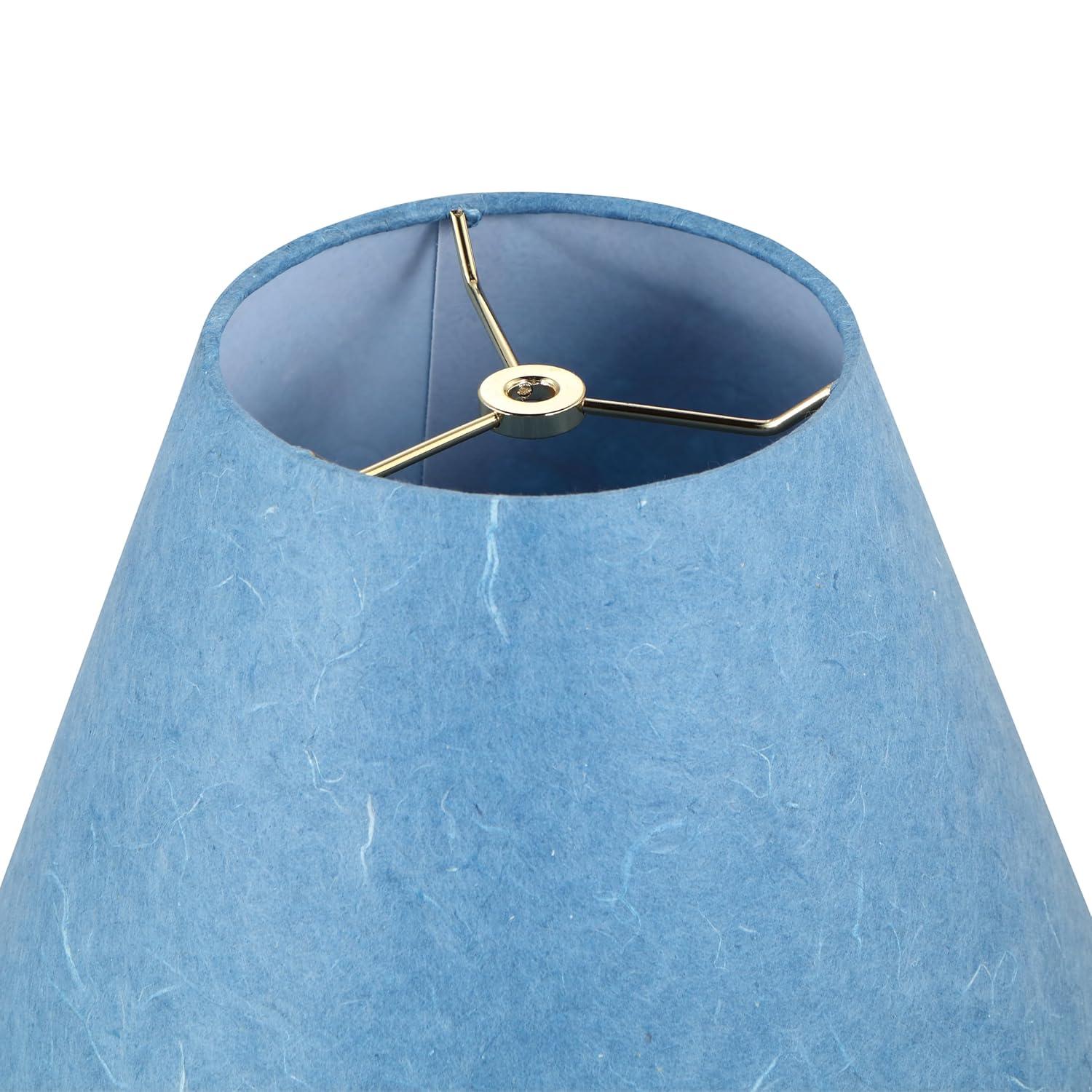 Mix and Match 9 in. Pigeon Blue Washi Paper Empire Lamp Shade with Spider Fitter