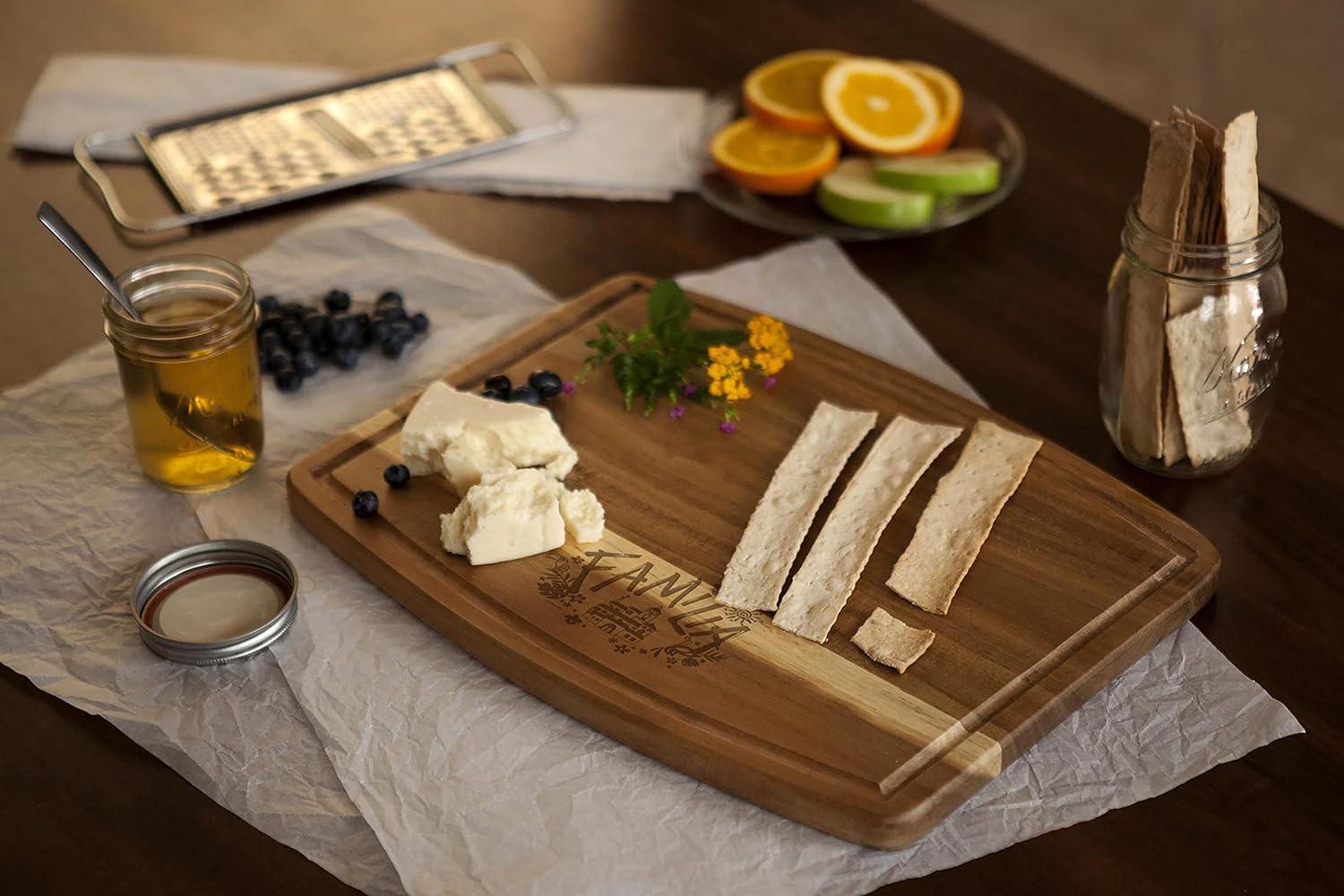 Encanto Familia Rectangular Acacia Wood Cutting Board with Juice Groove