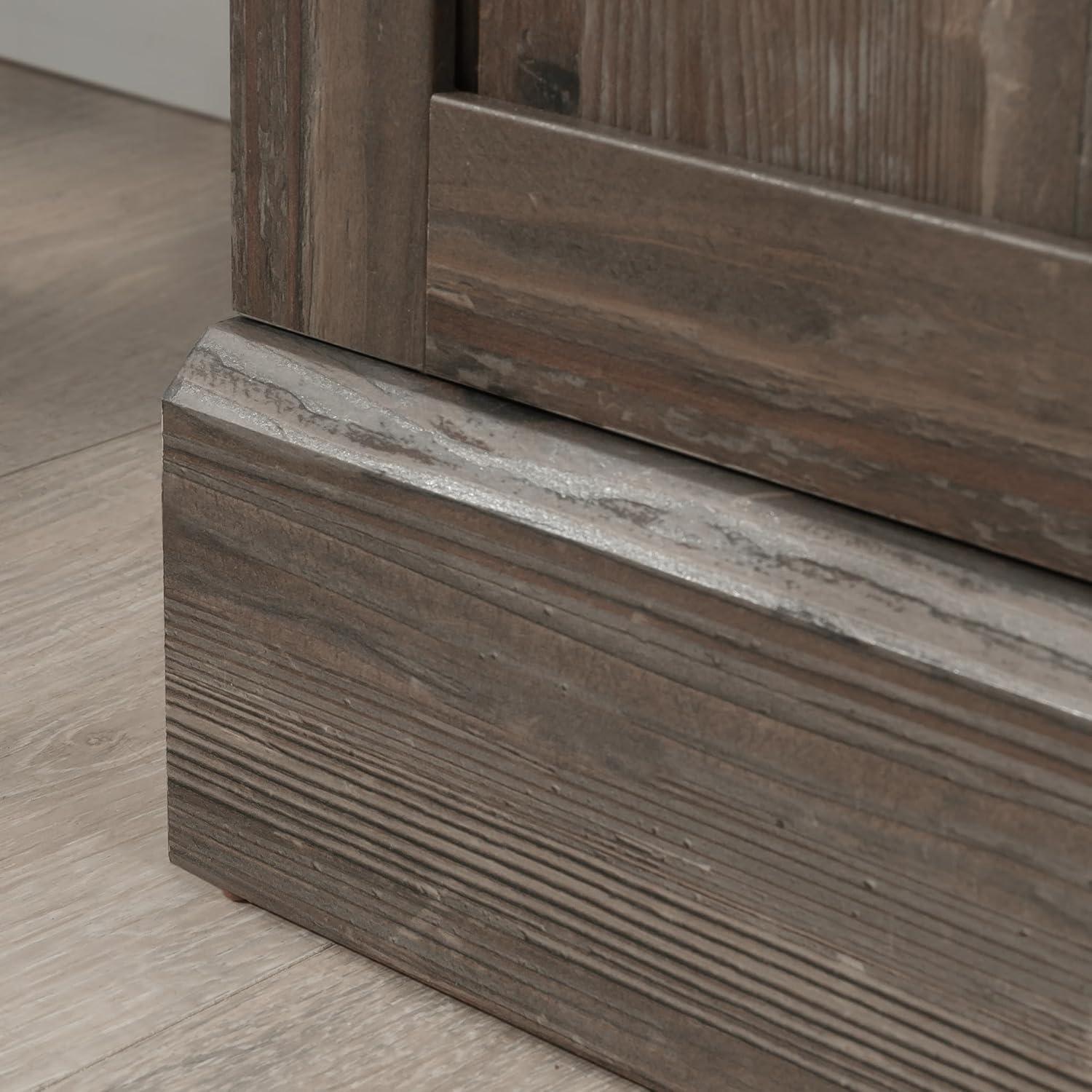 Sauder 70.866" Aspen Post Library Shelf with 2 Doors Pebble Pine