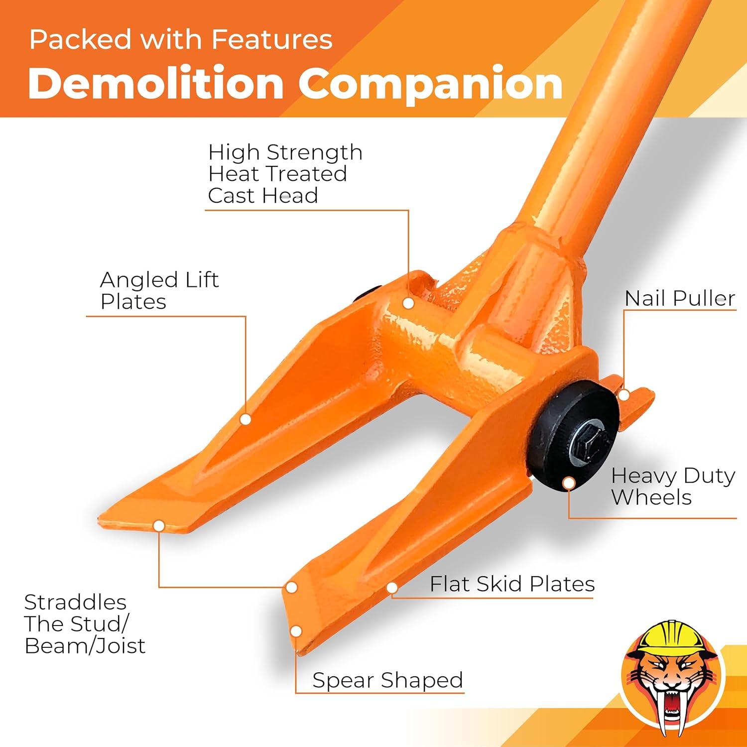 Gutster 60" Orange Steel Demolition Bar with Ergonomic Handle