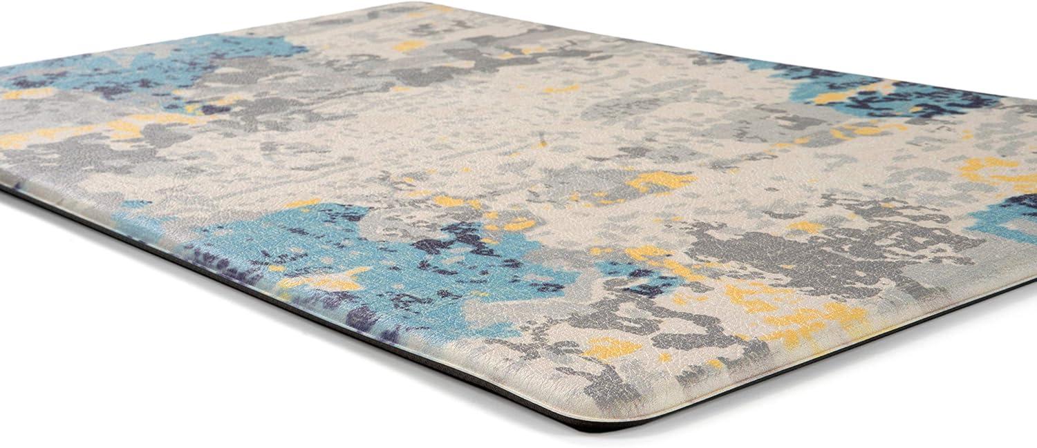 Cream Abstract Anti-Fatigue Standing Mat with Rubber Backing