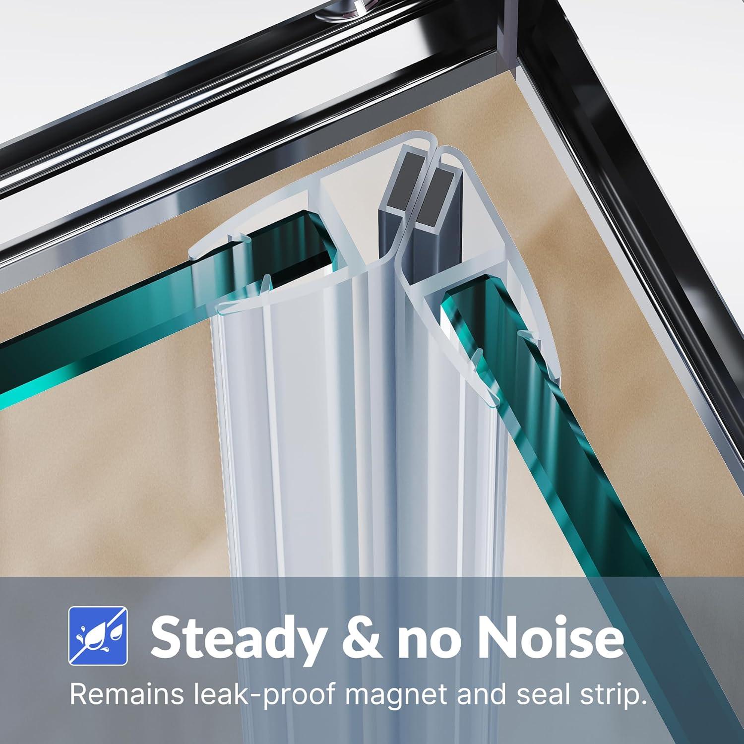 Sunny Shower Corner Entry Sliding Shower Door 36 in.D x 36 in. W x 72 in. H Brushed Nickel Finish Shower Enclosure