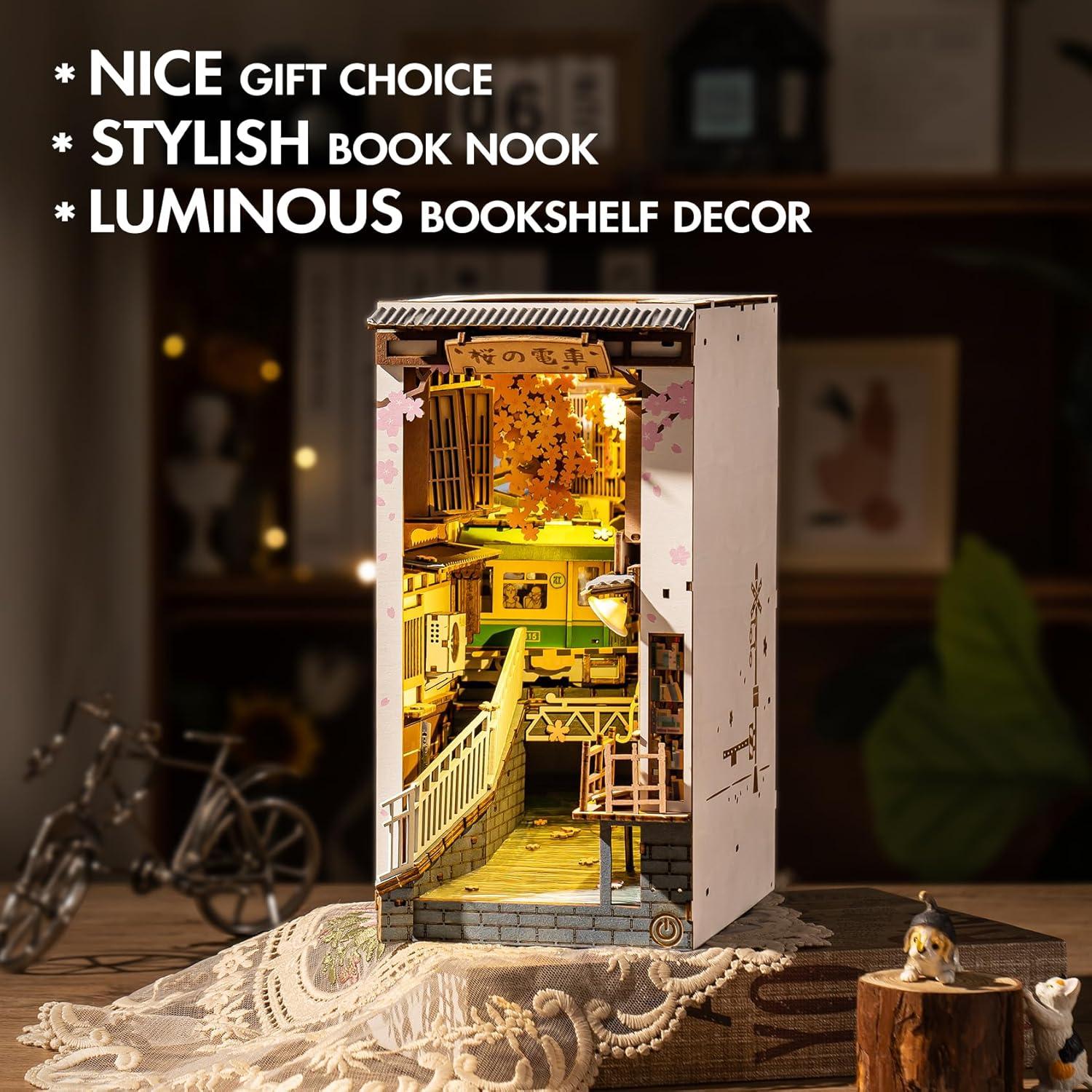 DIY 3D Book Nook Kit Sakura Densya 340 pcs