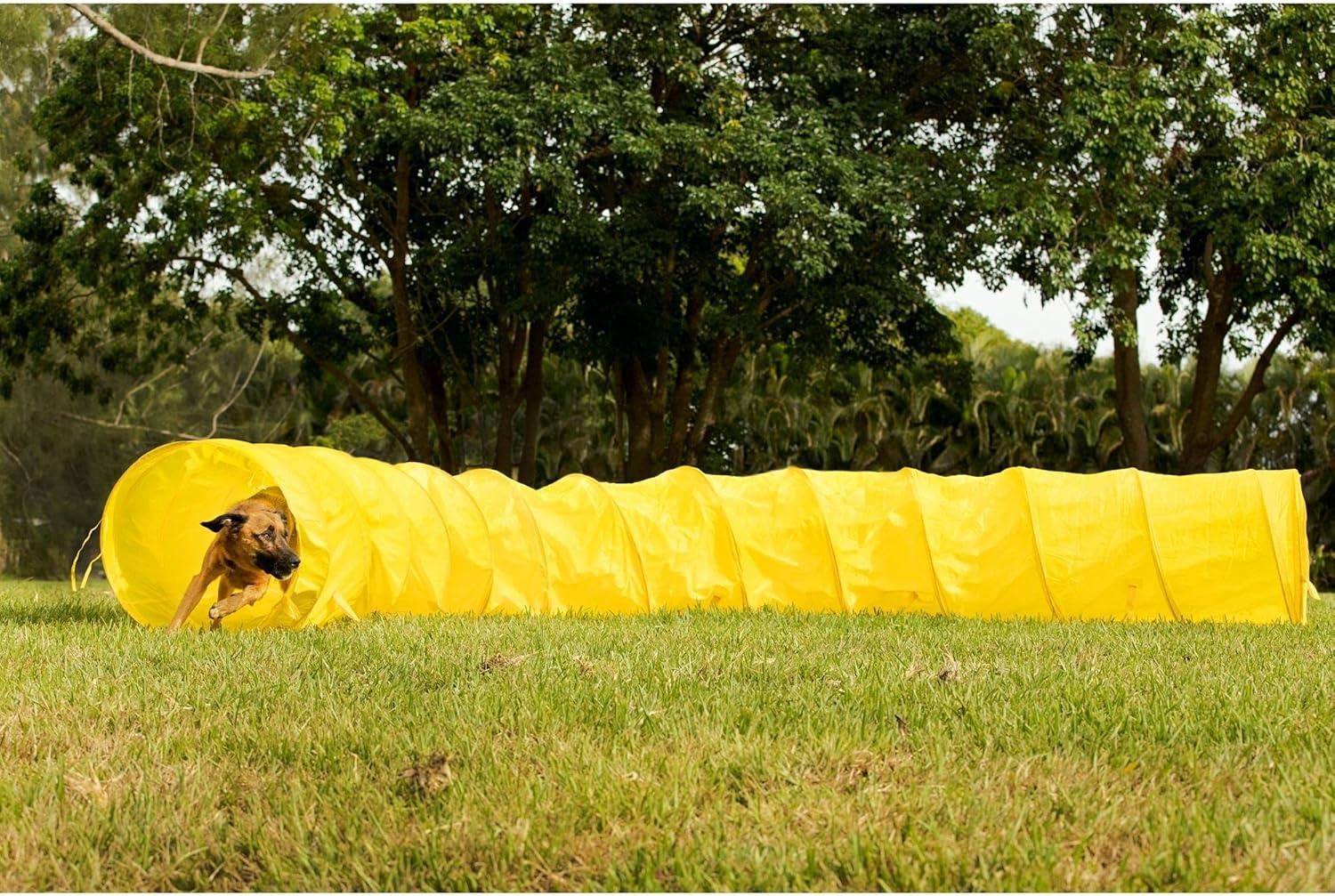 Midlee Dog Agility Tunnel with Stakes & Carry Bag, 17' Long