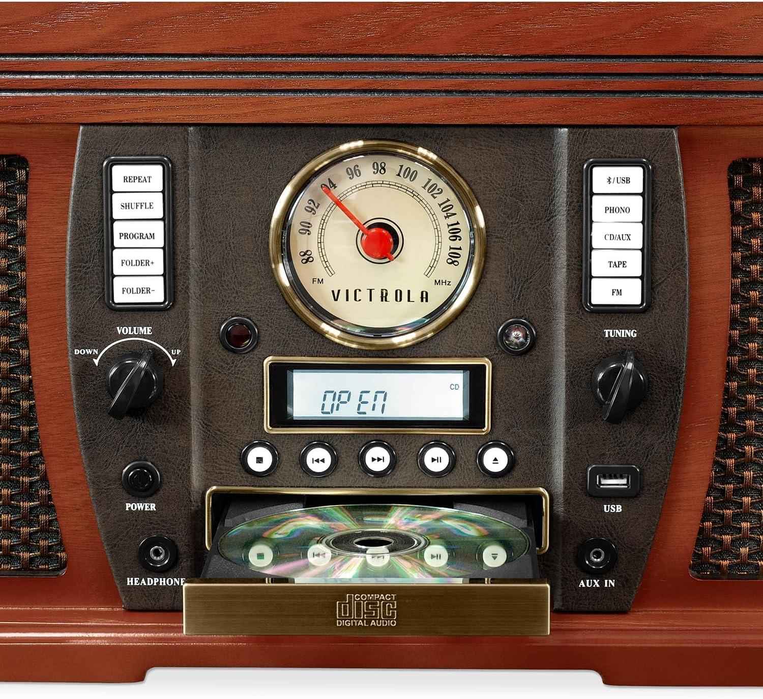 Victrola - Bluetooth Stereo Audio System - Mahogany