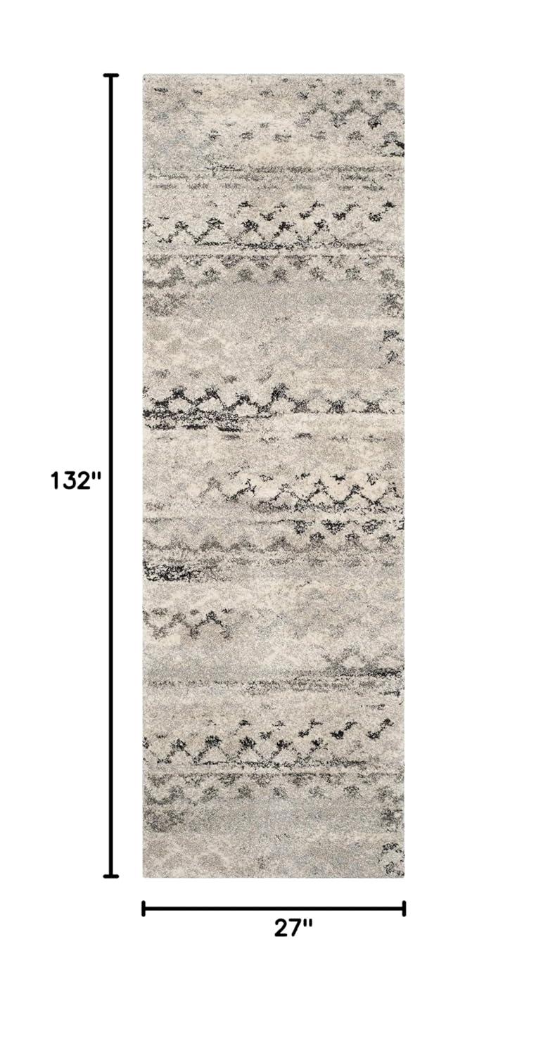 Retro RET2136 Power Loomed Indoor Runner Rug - Cream/Grey - 2'3"x11' - Safavieh.