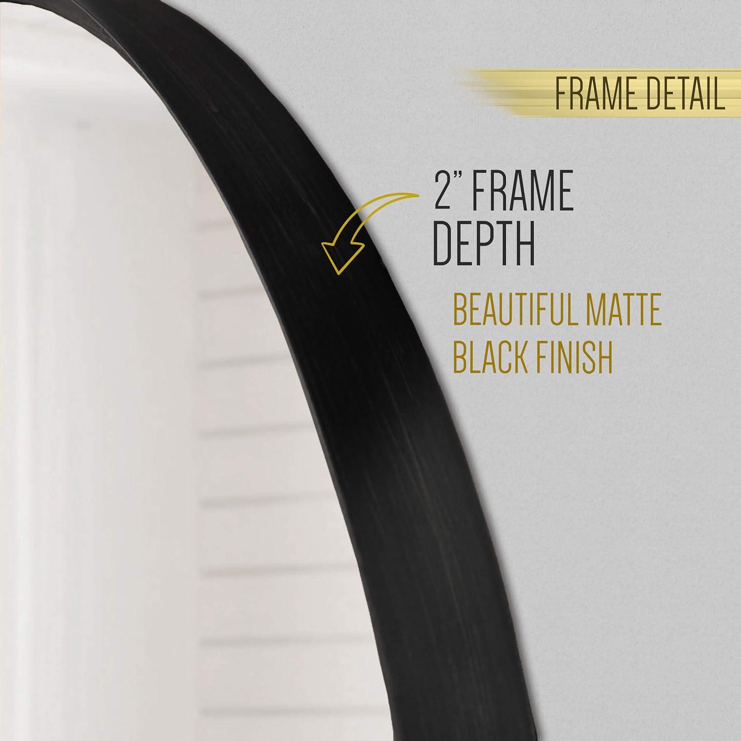 HBCY Creations Black Circle Wall Mirror 30 Inch Black Round Wall Mirror for Entryways, Washrooms, Living Rooms