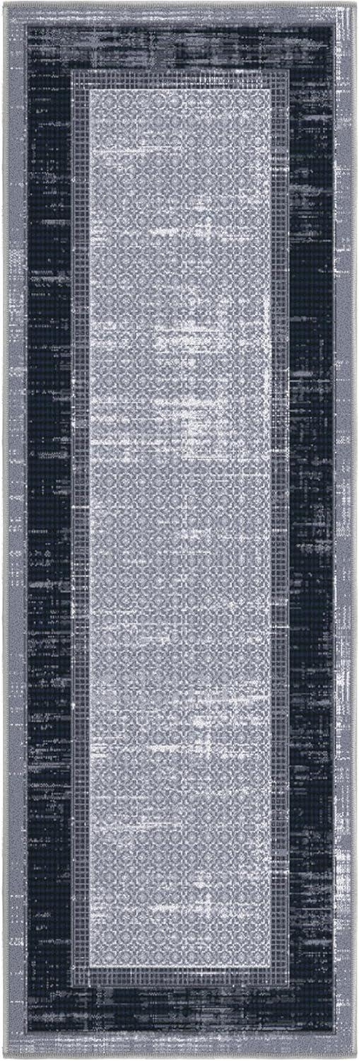 Non-Slip Bordered Area Rug For Living Room, Hallway Runner, Entryway Rug