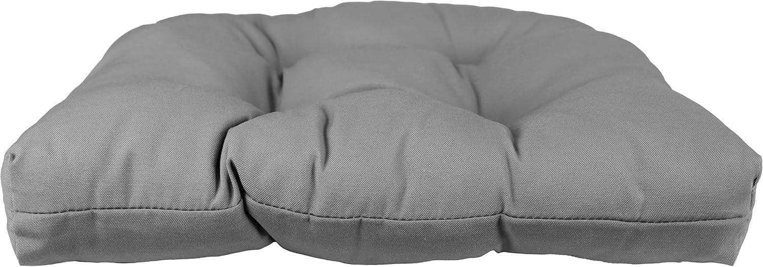 Everything Comfy Gray Indoor / Outdoor Seat Cushion Patio D Cushion 20" x 20", 2 Tie Backs