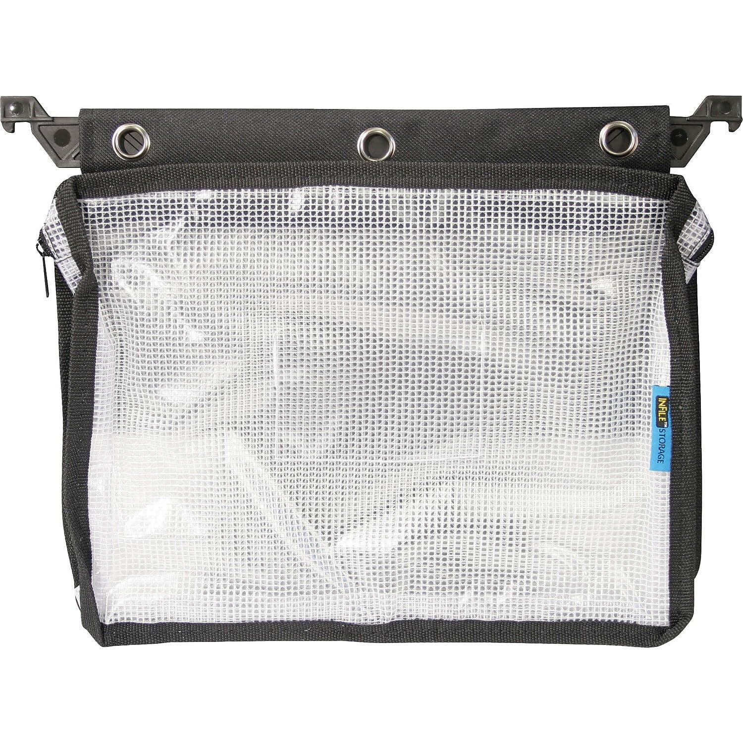 Advantus Expanding Zipper Pouch Clear Mesh Letter Size Zipper Binders, Black