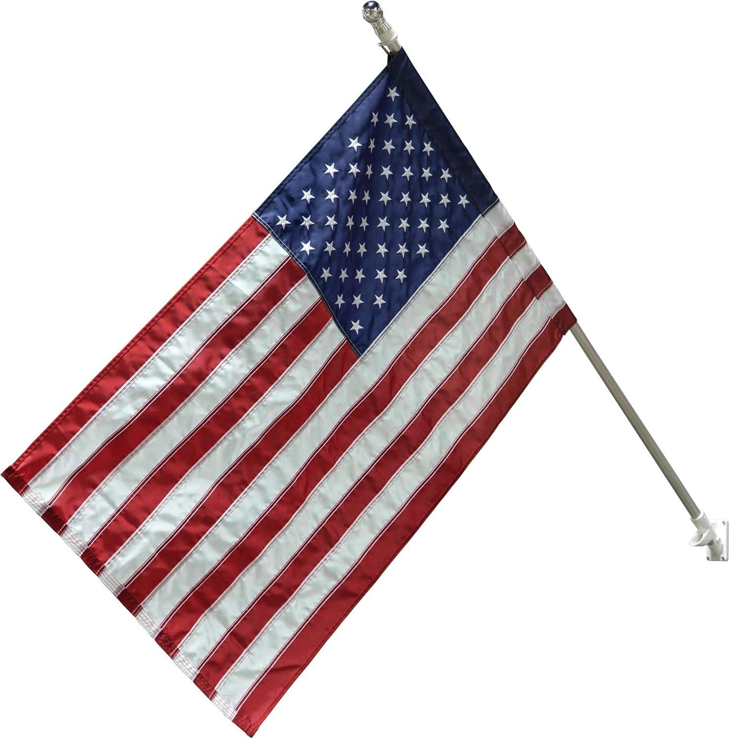 2.5 x 4 Feet American Nylon Flag with Aluminum Pole