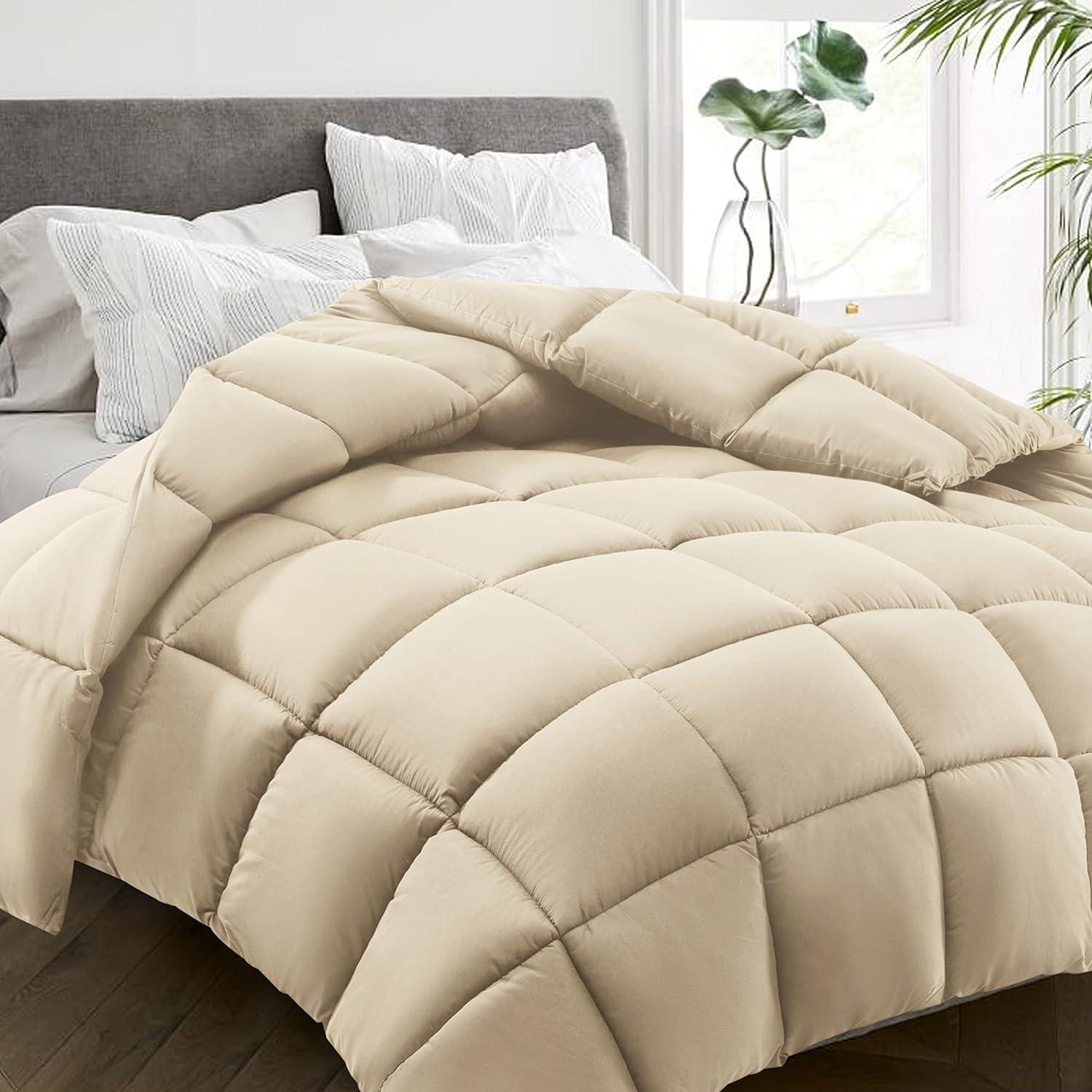 All Season King Size Bed Comforter Beige - King