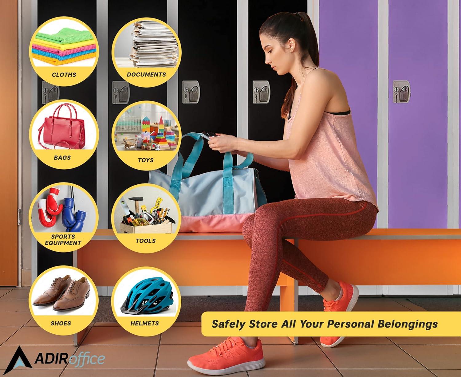 AdirOffice 12'' Wide Steel 1-Tier School and Gym Locker