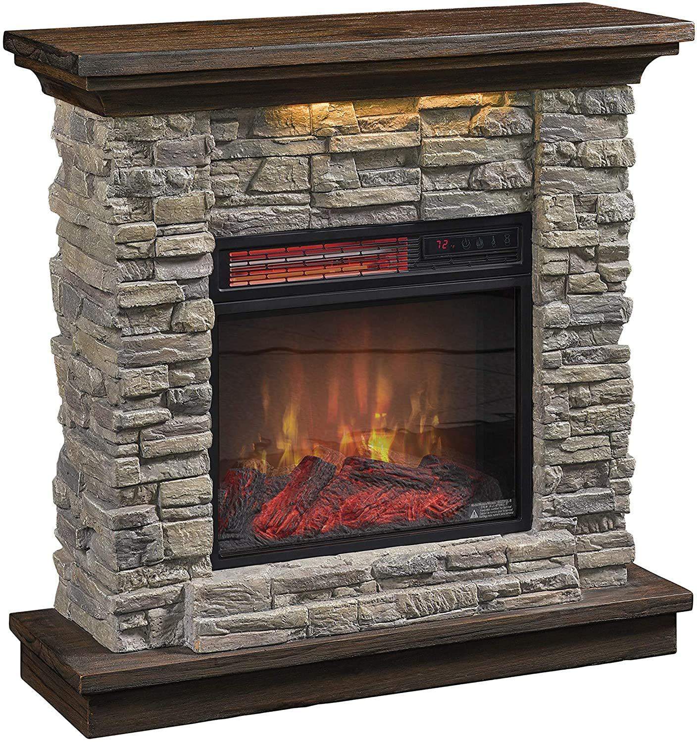 Duraflame Austin 33.5" W x 33" H x 11" D Infrared Electric Fireplace Mantel Package - Smoky Gray