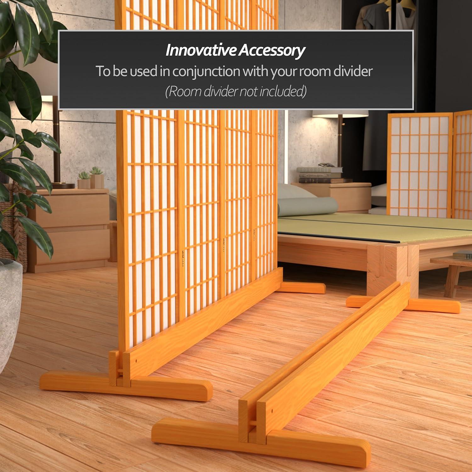 Room Divider Stand Honey 4 Panel