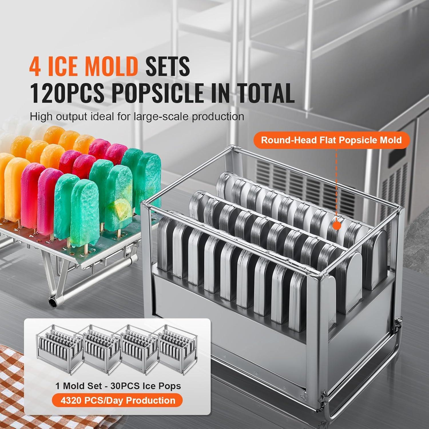 Stellweilan Tessberg Commercial Popsicle Machine 2 Mould Set - 52 PCS Ice Pops Making Machine