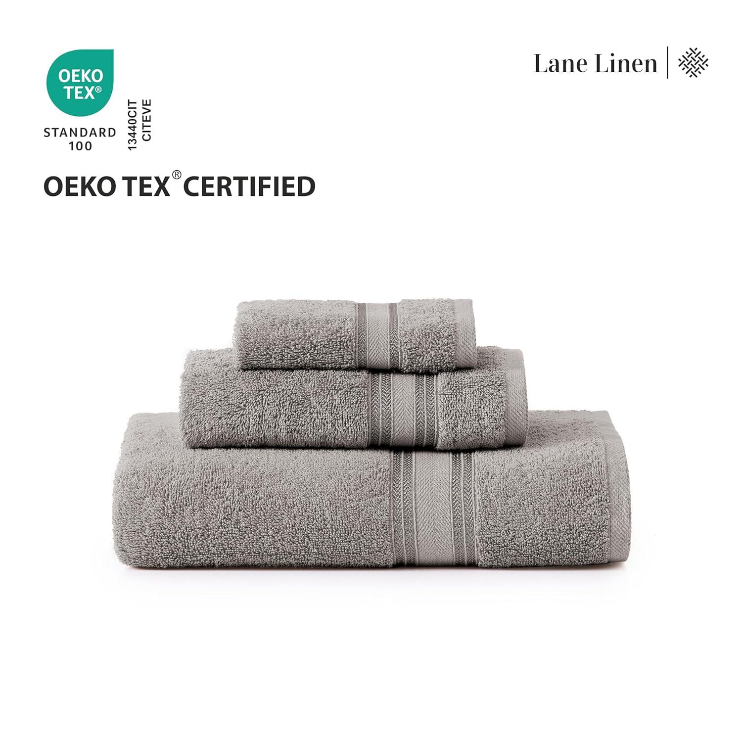 LANE LINEN Luxury Bath Towels Set - 12 Piece, 100% Cotton, Zero Twist, Super Soft & Absorbent, Includes 4 Bath Towels, 4 Hand Towels, 4 Washcloths - White