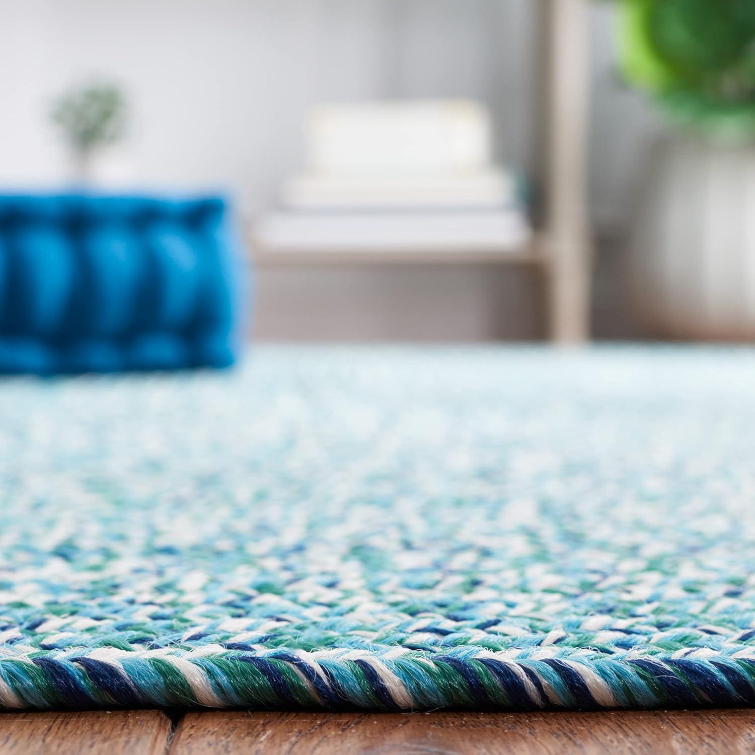 Ivory Handmade Braided Reversible Synthetic Rug