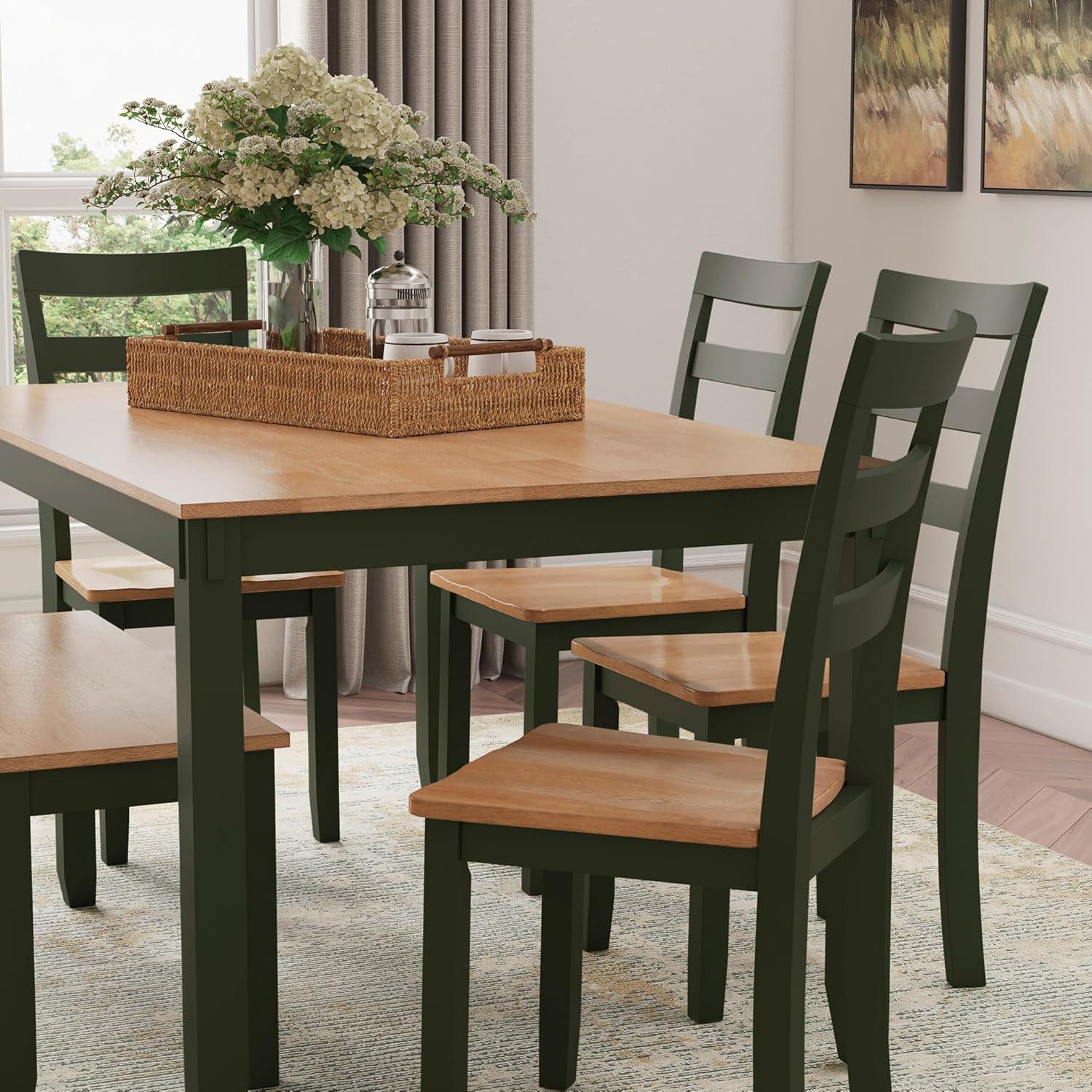 Lark Manor™ Malkin Dining Table With 4 Chairs And Bench, Set Of 6