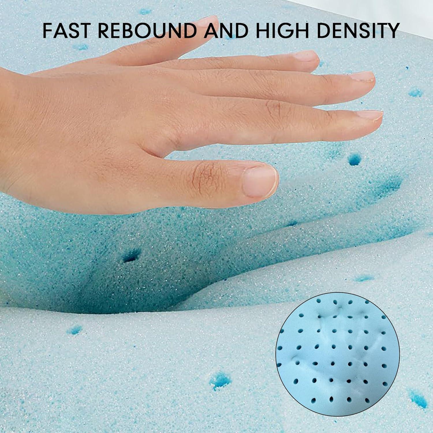 Standard Blue Ventilated Memory Foam Cooling Pillow