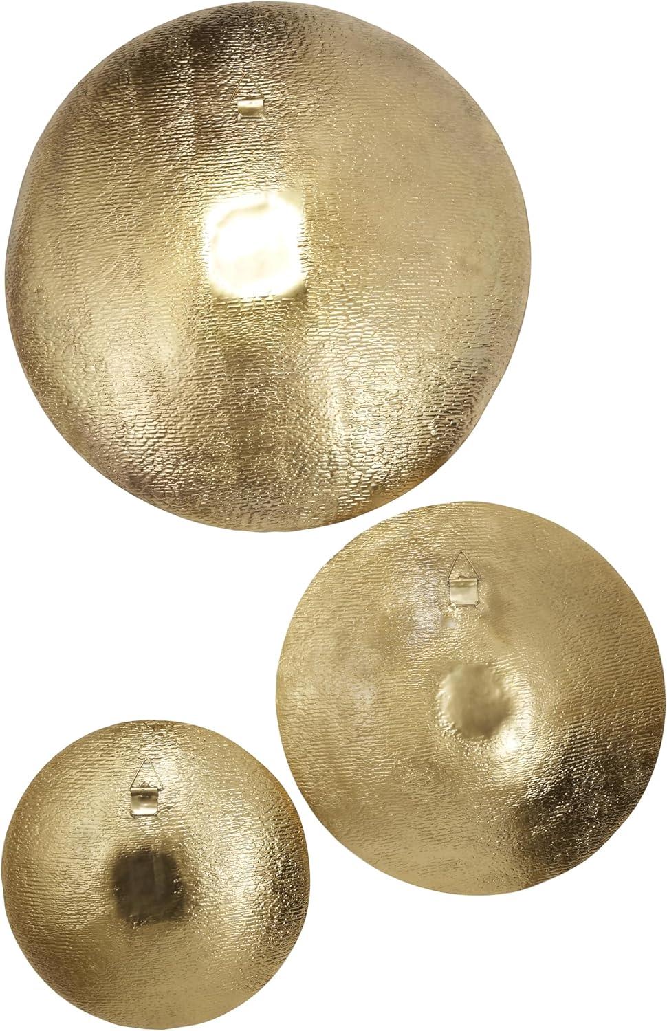 Gold Large Metallic Round Disk Wall Decor Set