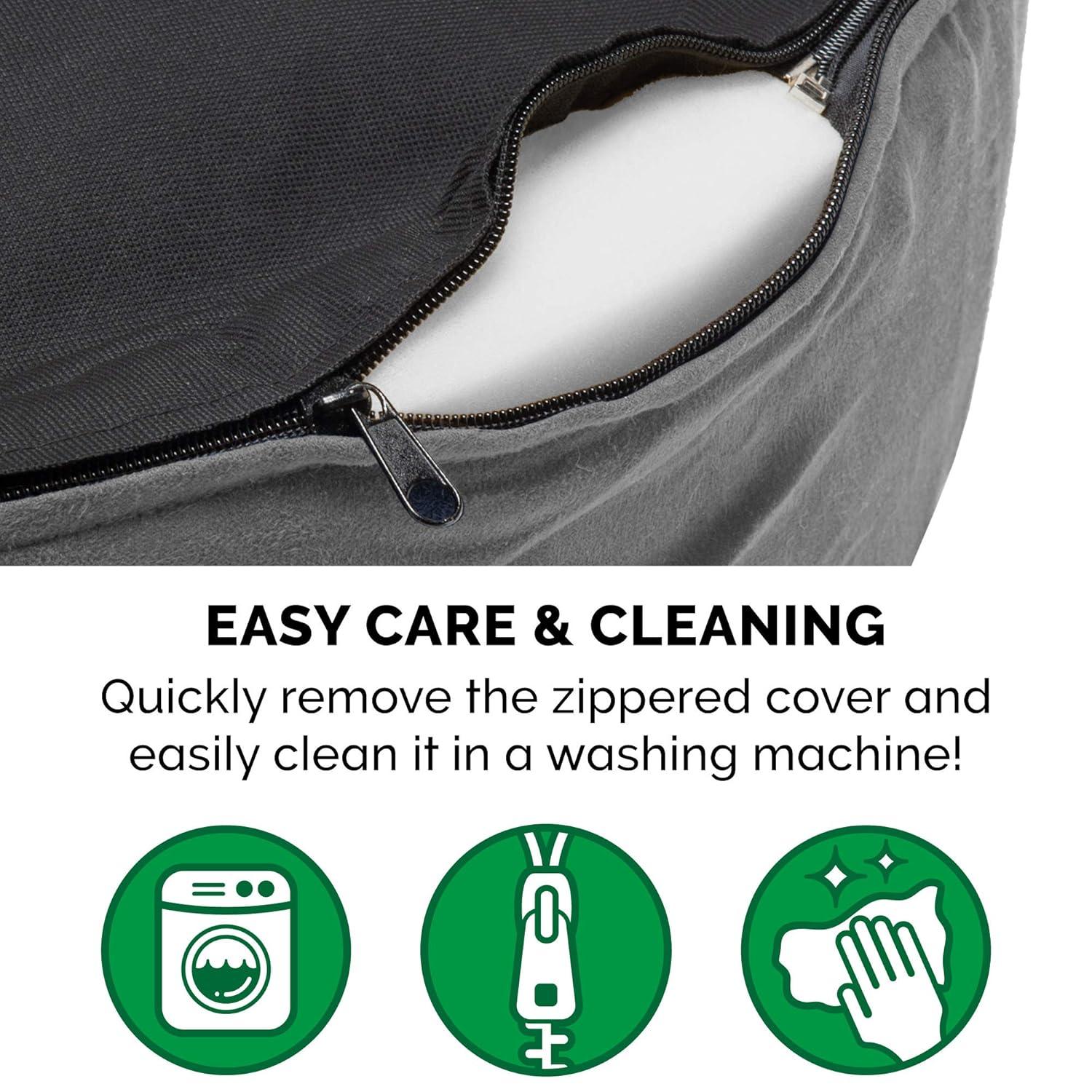 FurHaven Faux Sherpa & Suede Oval Dog Bed