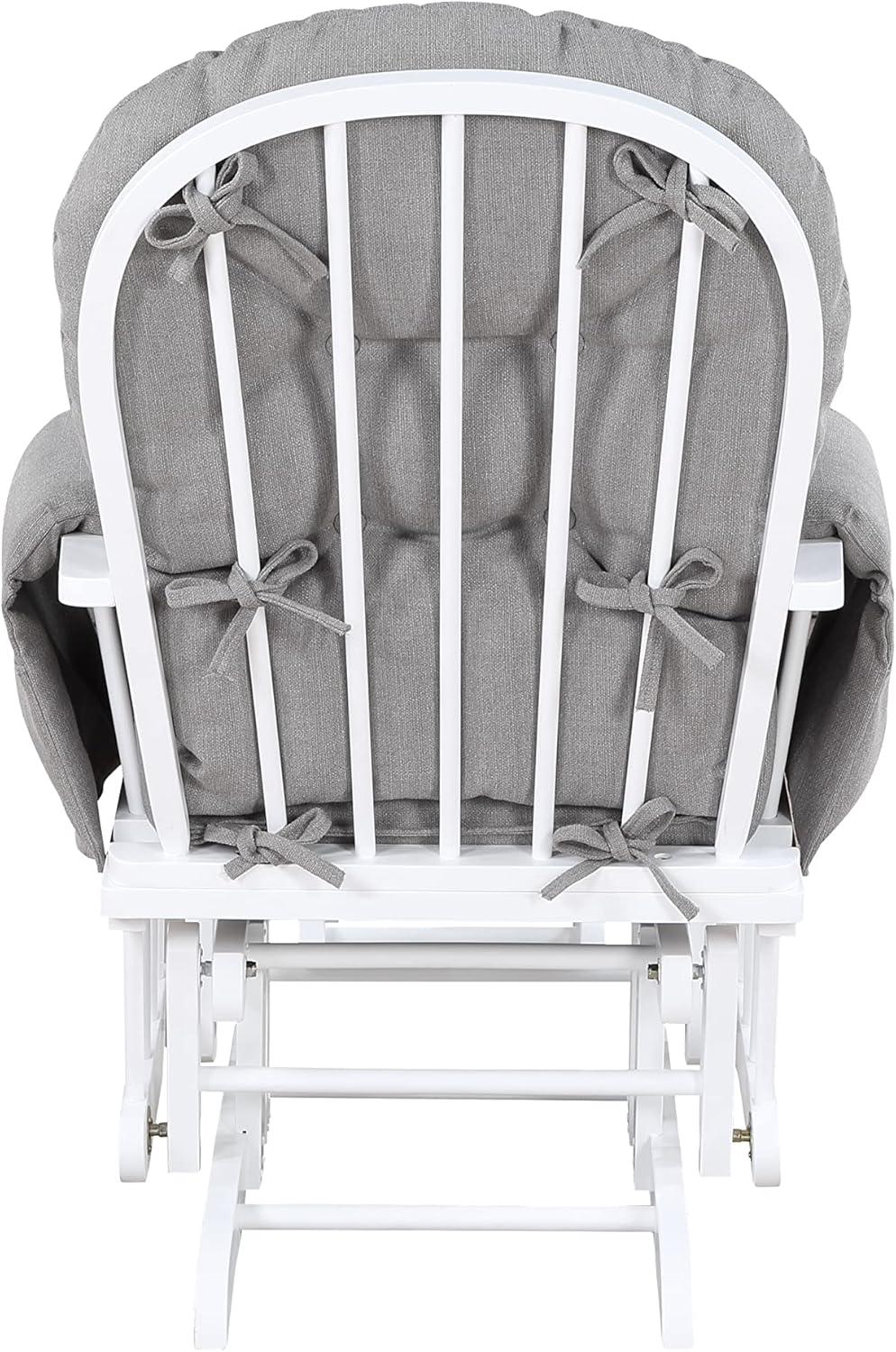 Winston Porter Mason Glider And Ottoman Wood And Oyster Fabric