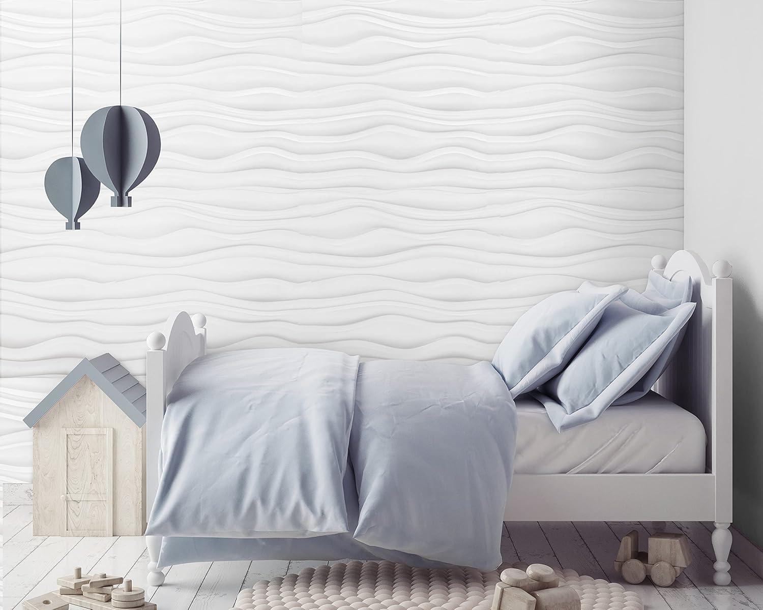 Dunes 24" x 24" Vinyl Wall Paneling in White