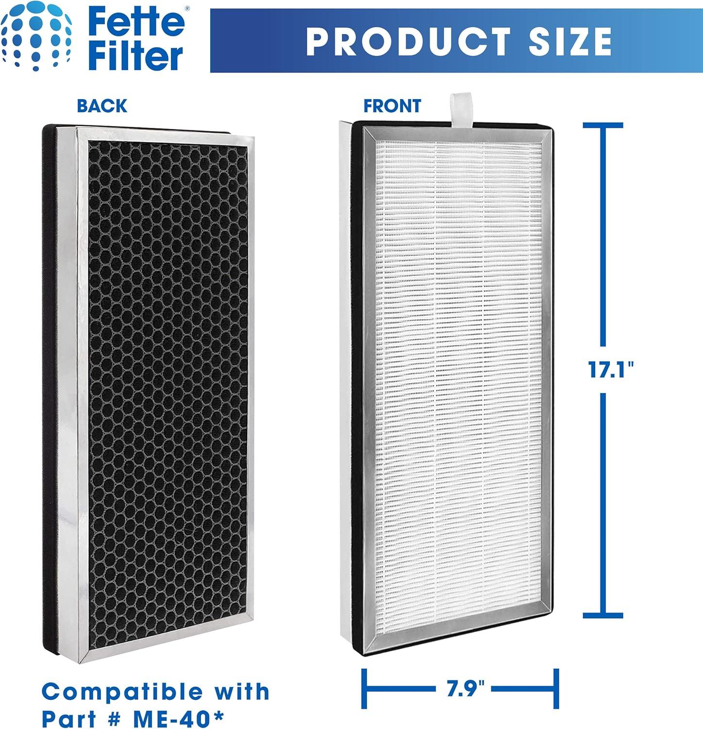 Medify MA-40 Genuine Replacement Filter for MA-40 Purifiers | Smoke, Dust, Odors, Pet Dander | 3 in 1 with Pre-filter, HEPA H13 and Activated Carbon | Removal of 0.1 to 0.3 Microns | 1-Pack.