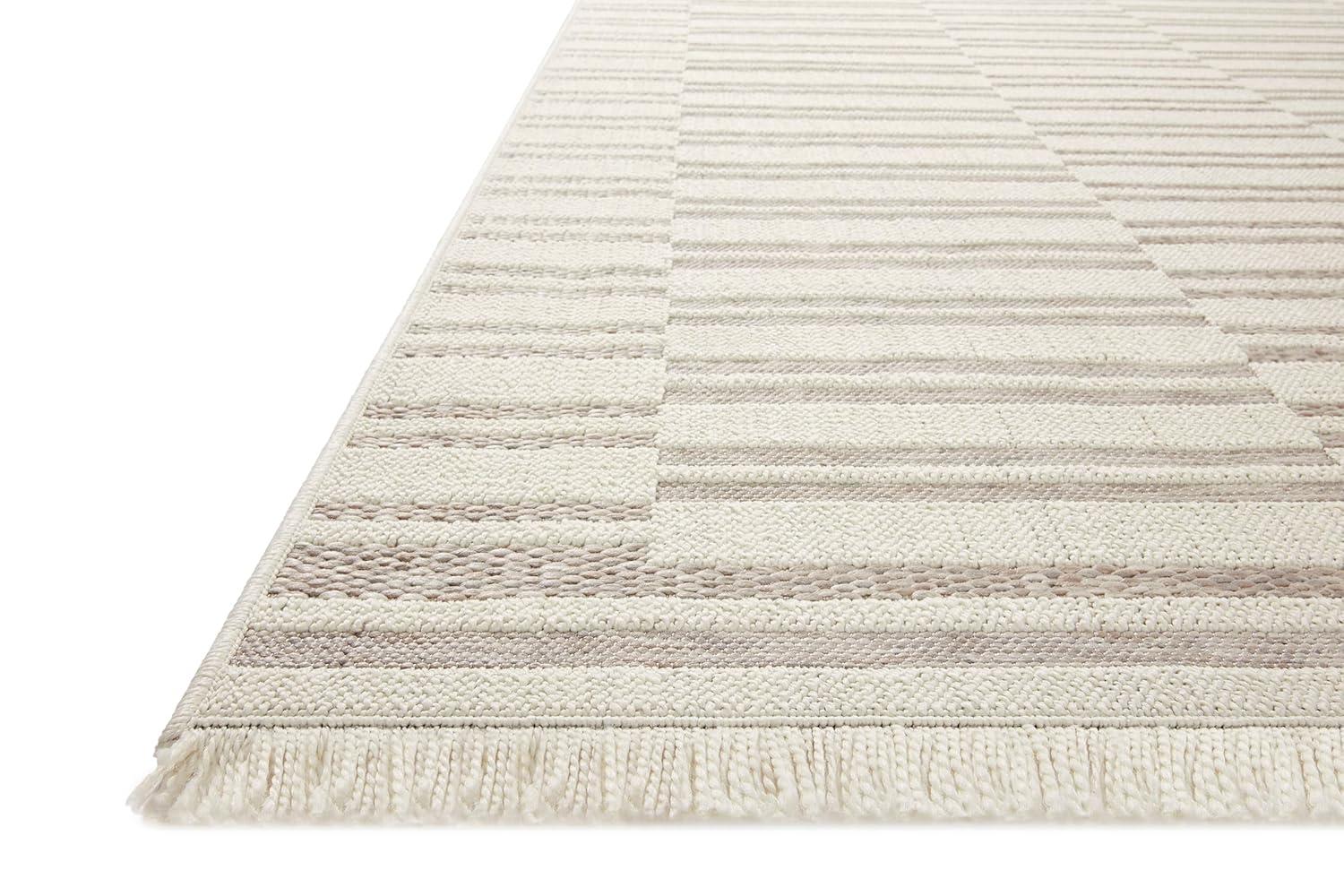 Malibu II Indoor / Outdoor Rug by Amber Lewis x Loloi - Ivory and Dove / 3'9" x 5'9"