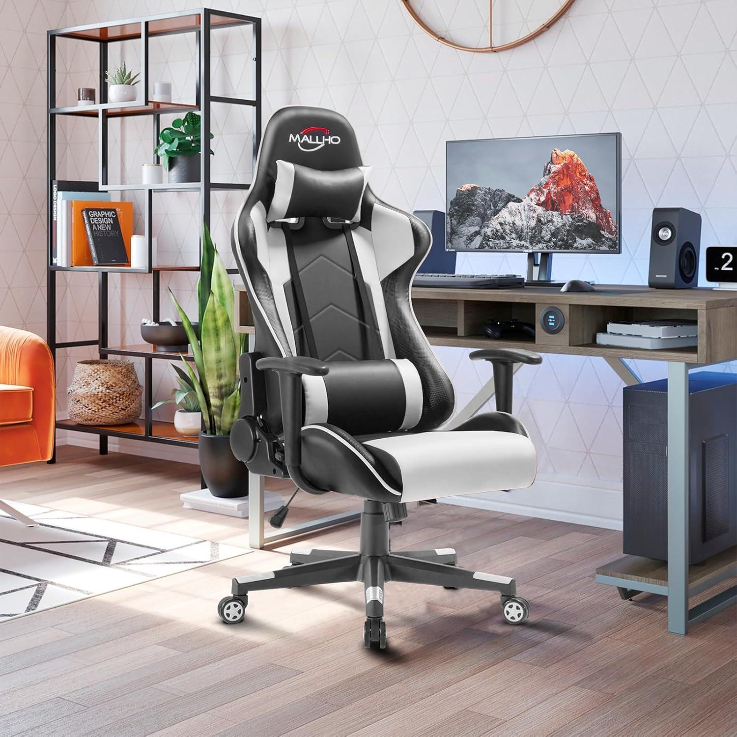 Polar Aurora Adjustable Ergonomic Faux Leather Swiveling PC & Racing Game Chair