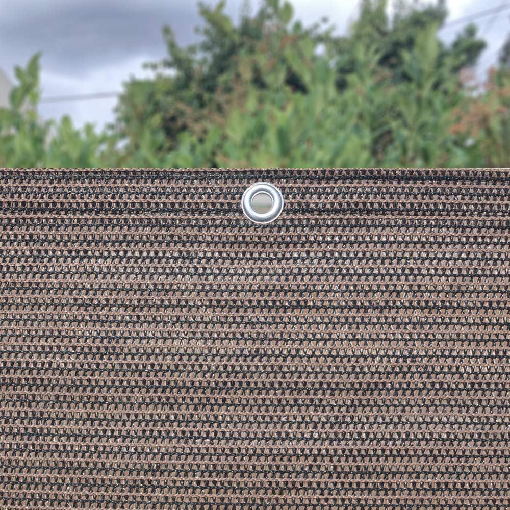 Alion Home Elegant Privacy Screen Windscreen Mesh for Balcony, Backyard, Deck, Patio, Fence, Pool, Porch, Railing - Brown/Mocha (3' x 3')