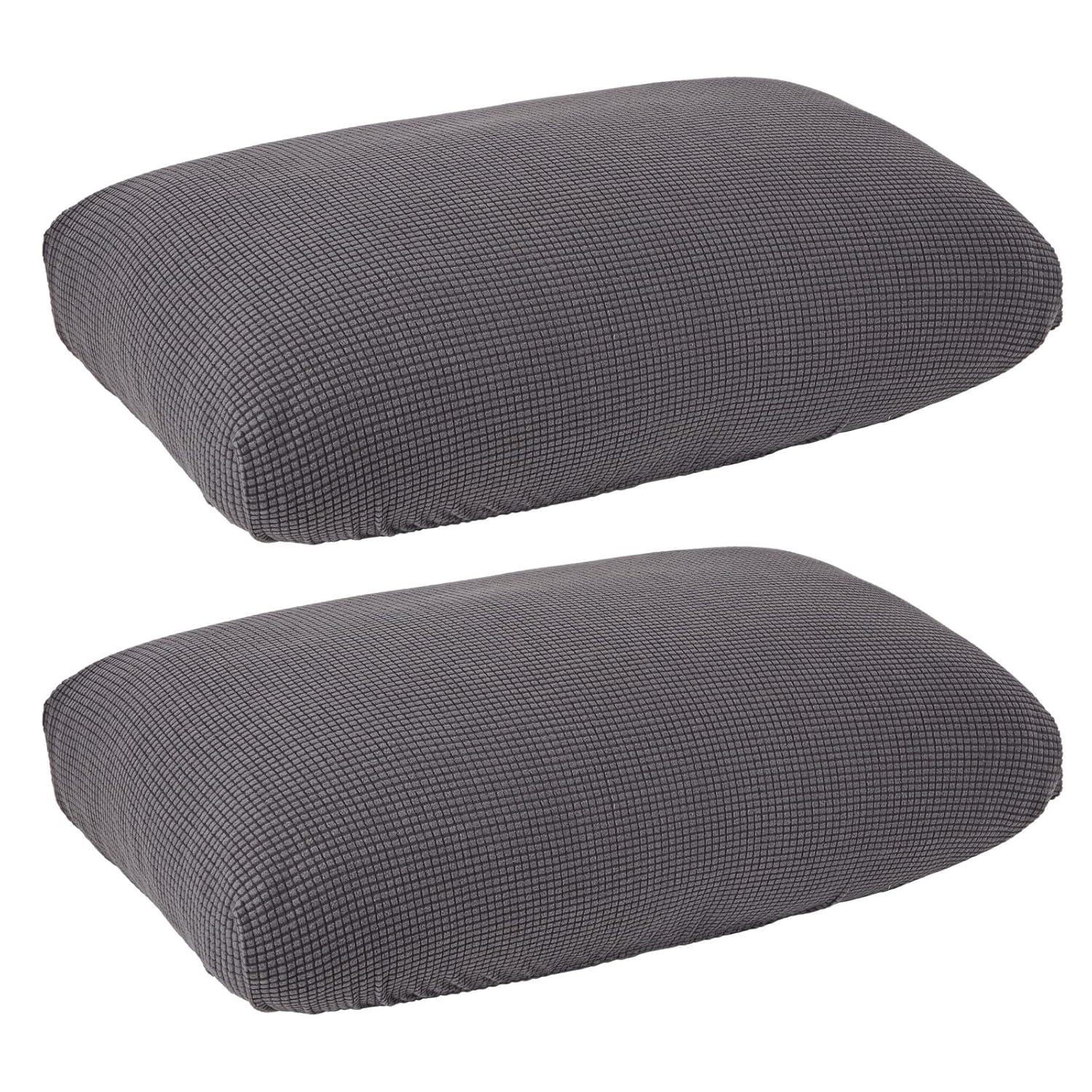 Juvale 2 Pack Stretch Outdoor Cushion Covers for Patio Furniture and Sofas, Reversible (Medium, Grey)