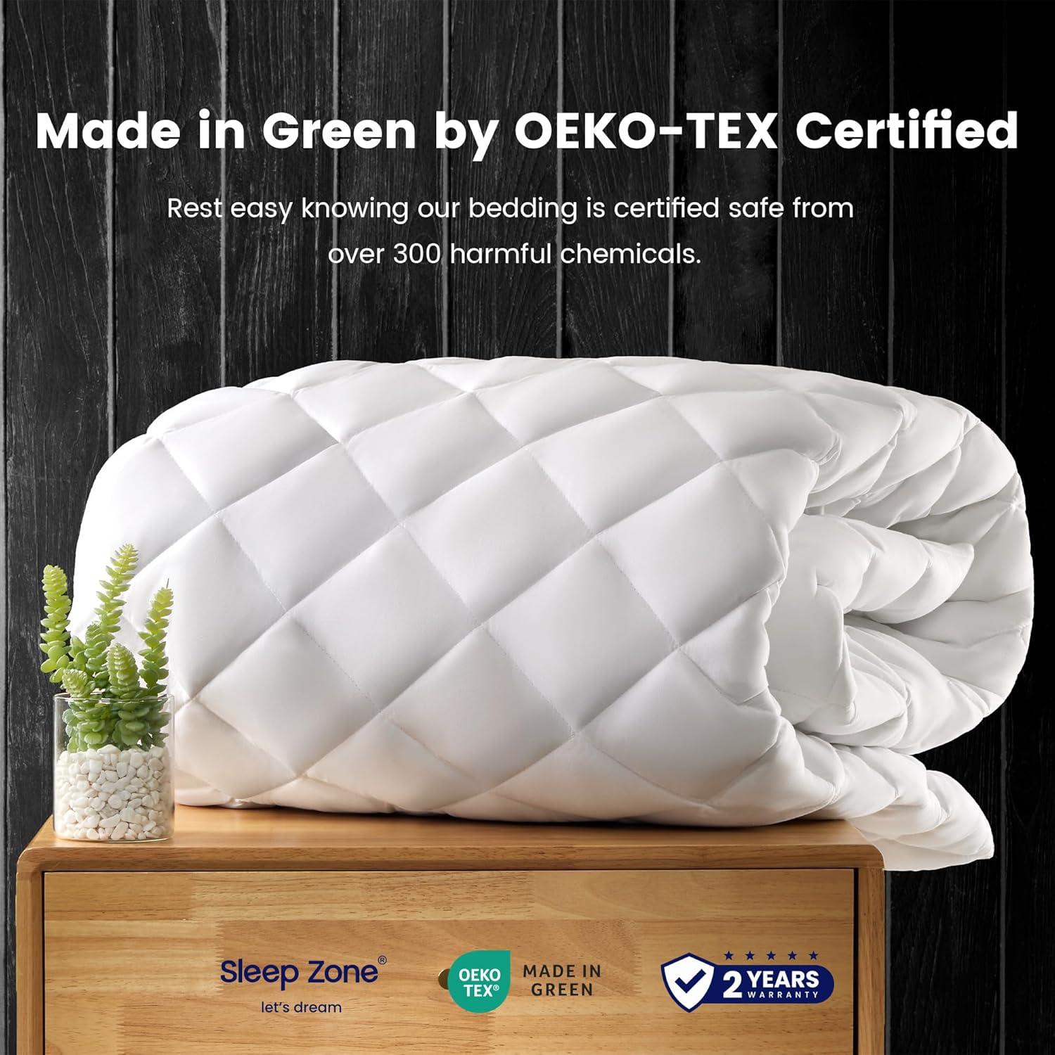 Mattress Pad - Soft and Hypoallergenic  - Thick and Odorless Polyester Filling - 152 Thread Count