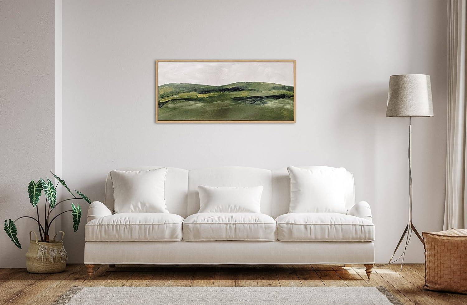 Sylvie Green Mountain Landscape Framed Canvas by Amy Lighthall - Kate & Laurel All Things Decor