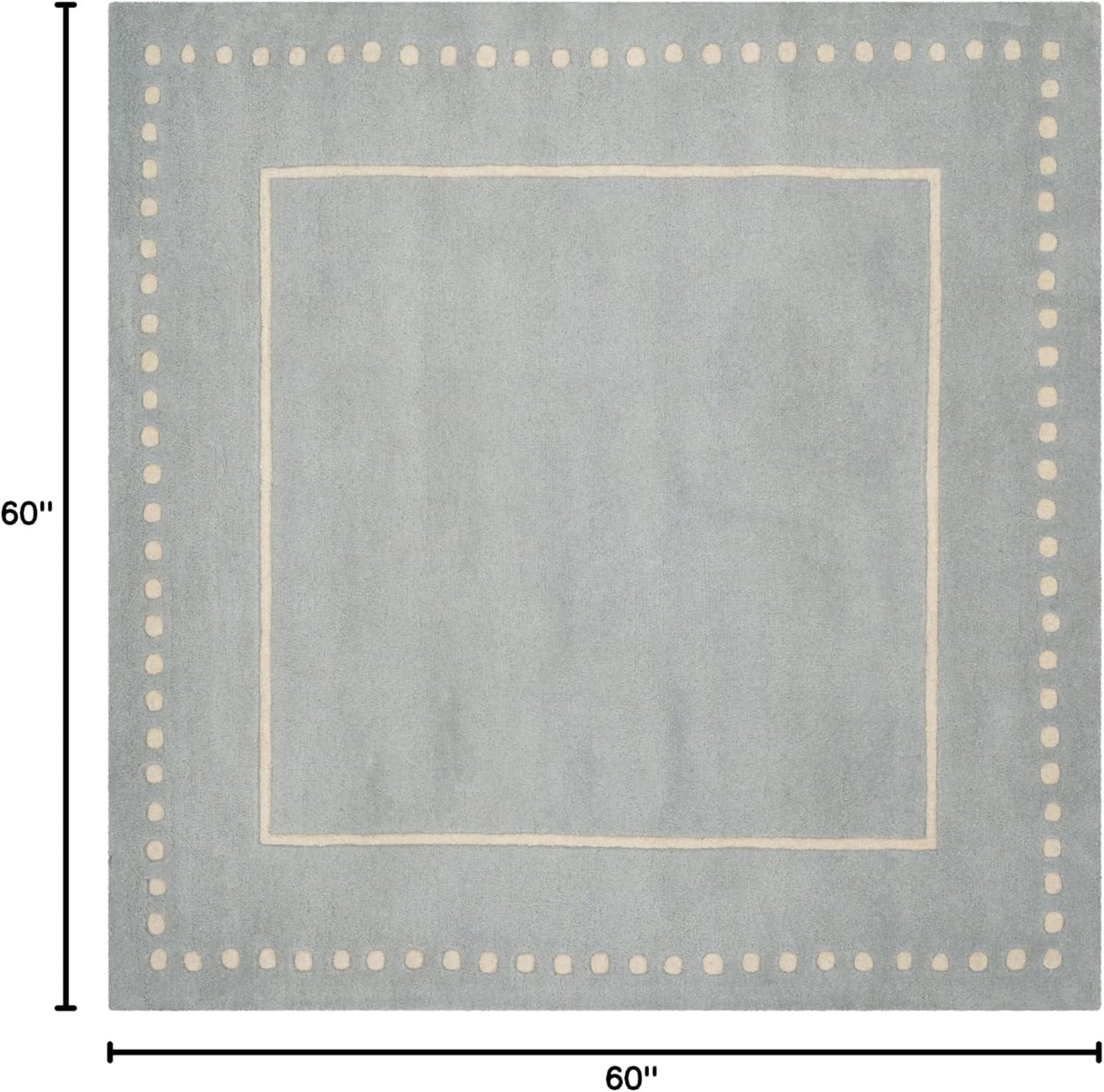 Bella BEL151 Hand Tufted Area Rug - Light Blue/Ivory - 5'x5' - Safavieh.